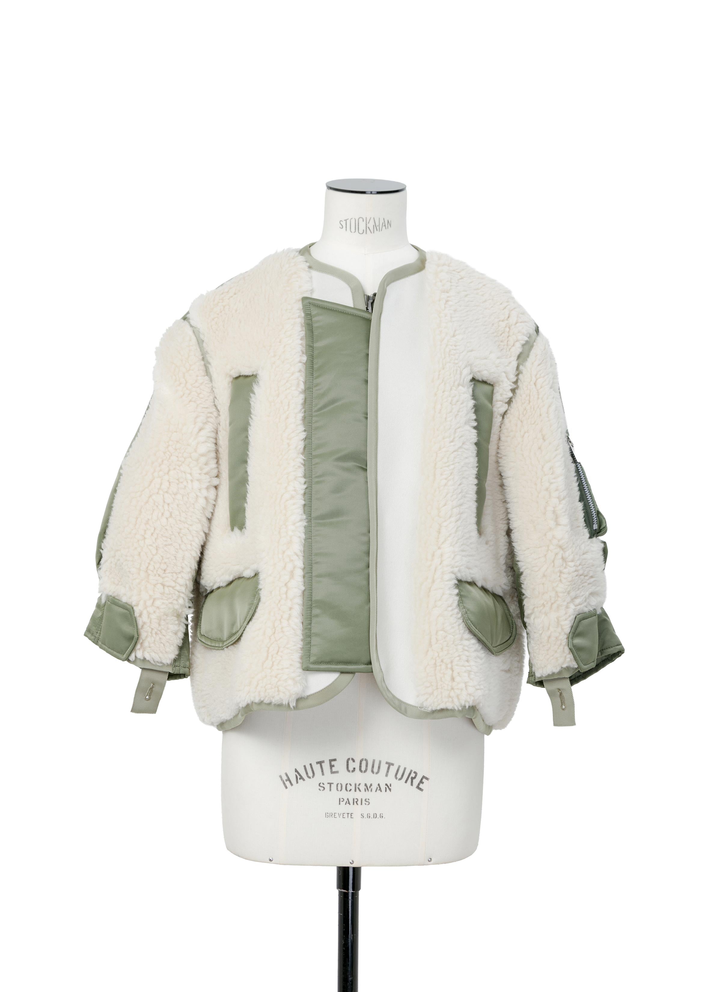 Faux Shearling x Nylon Twill Blouson
