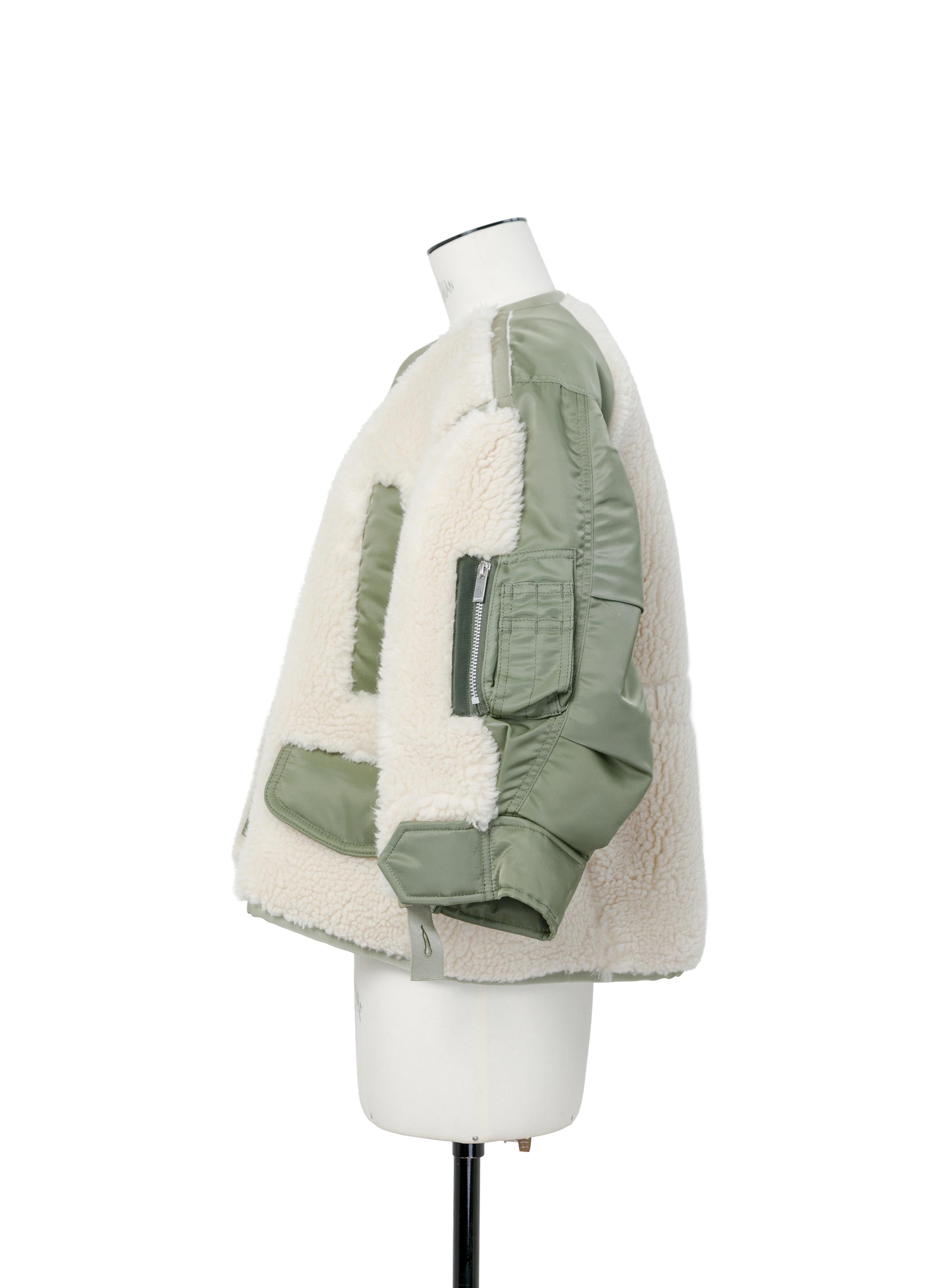 Faux Shearling x Nylon Twill Blouson