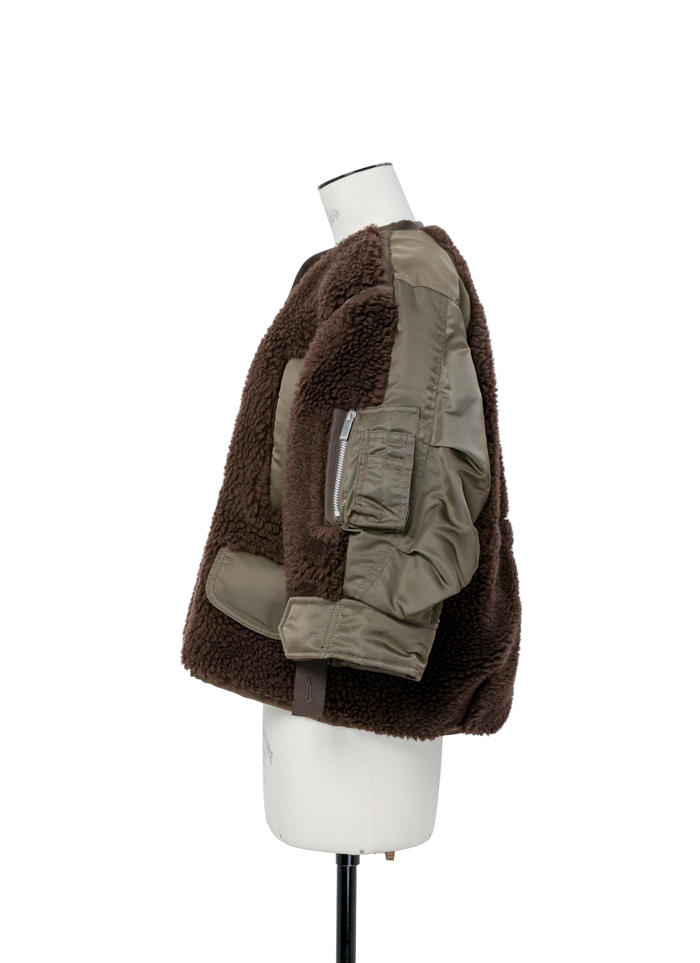 Faux Shearling x Nylon Twill Blouson
