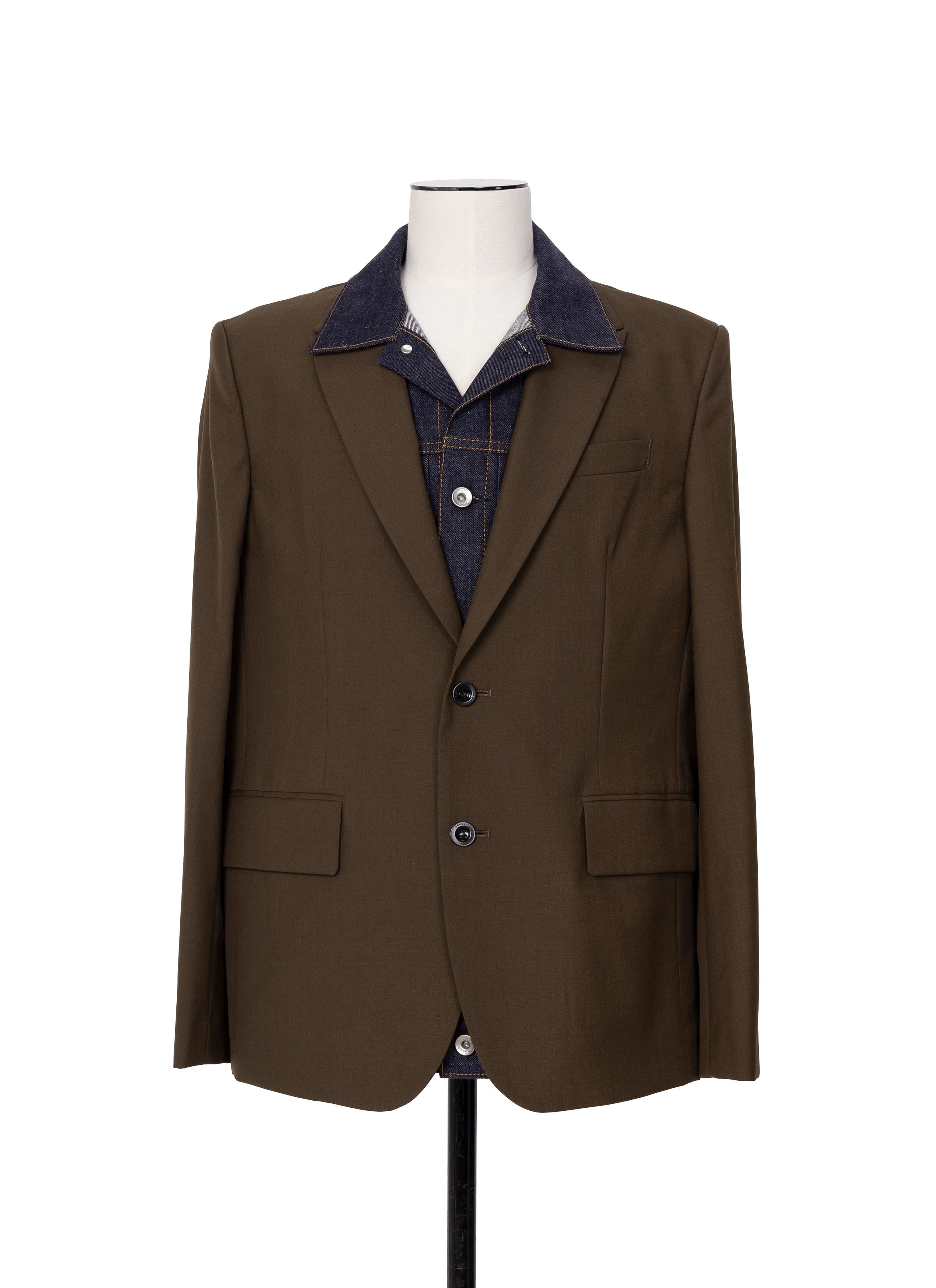 新品タグ付き✨sacai サカイ ジャケット ベルテッド ベージュ テーラード ◇関税込◇＊sacai＊ チェック Bonding テーラードジャケット (sacai