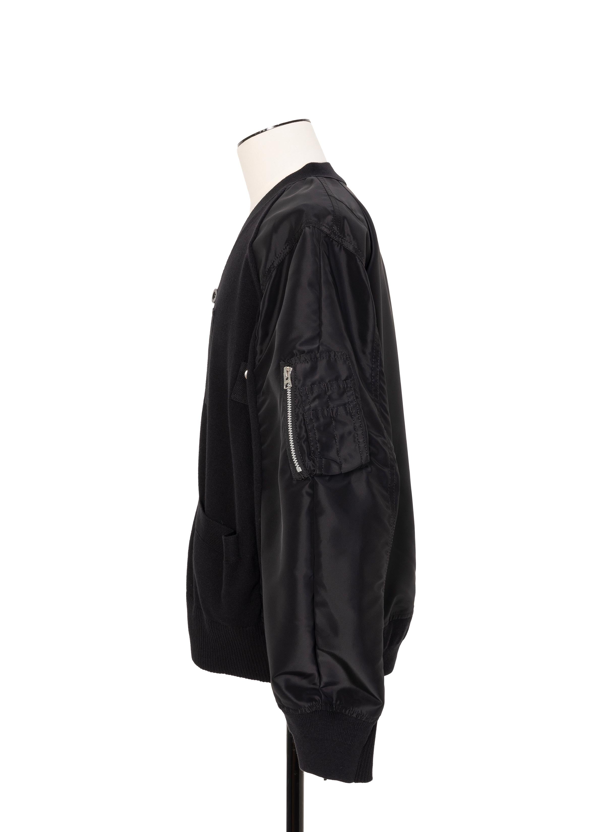 Nylon Twill x Knit Cardigan