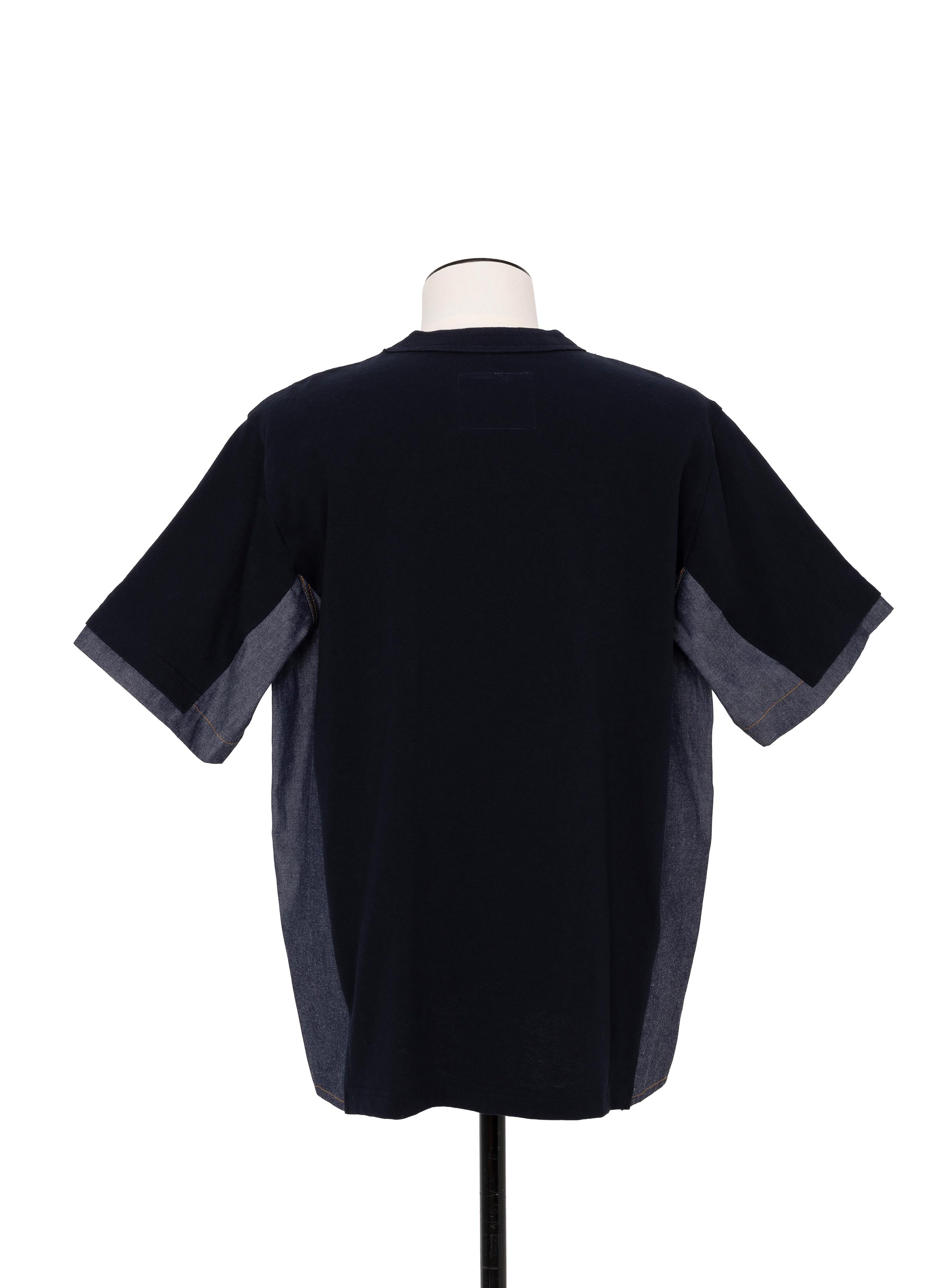 Light Weight Denim x Cotton Jersey T-Shirt
