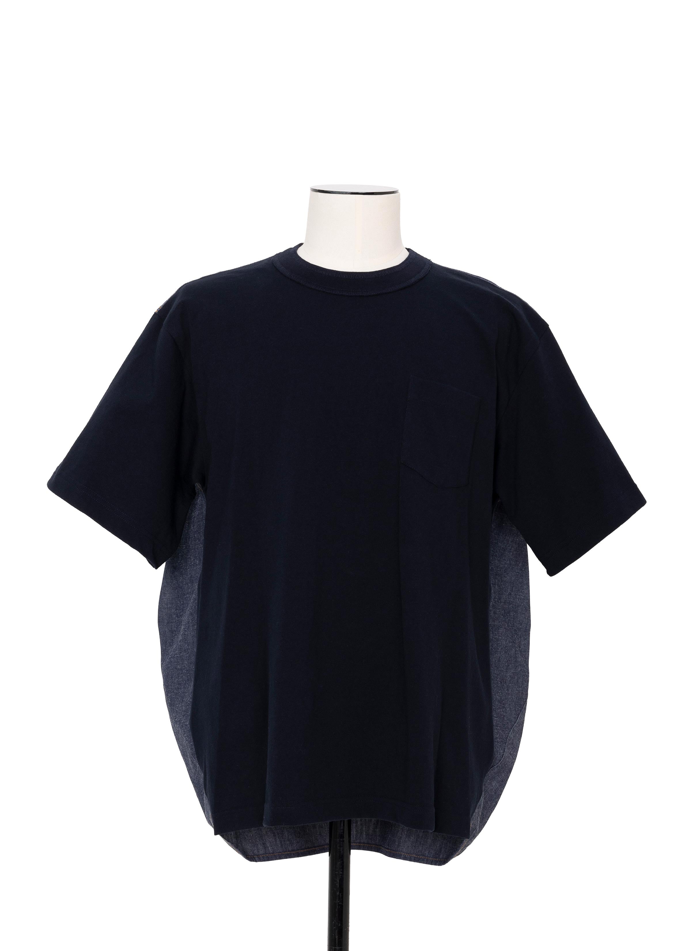 Light Weight Denim x Cotton Jersey T-Shirt