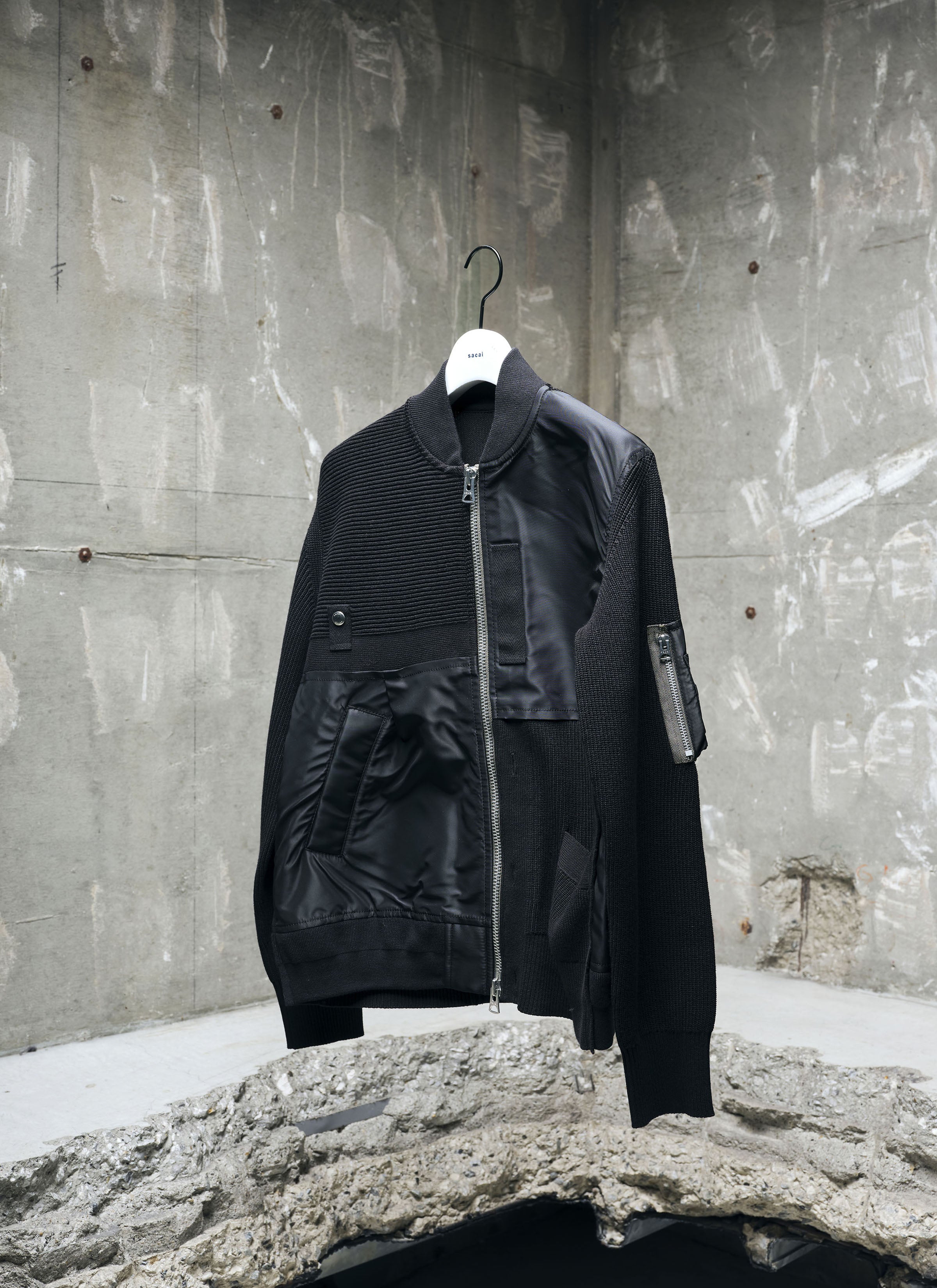 Nylon Twill x Knit Blouson