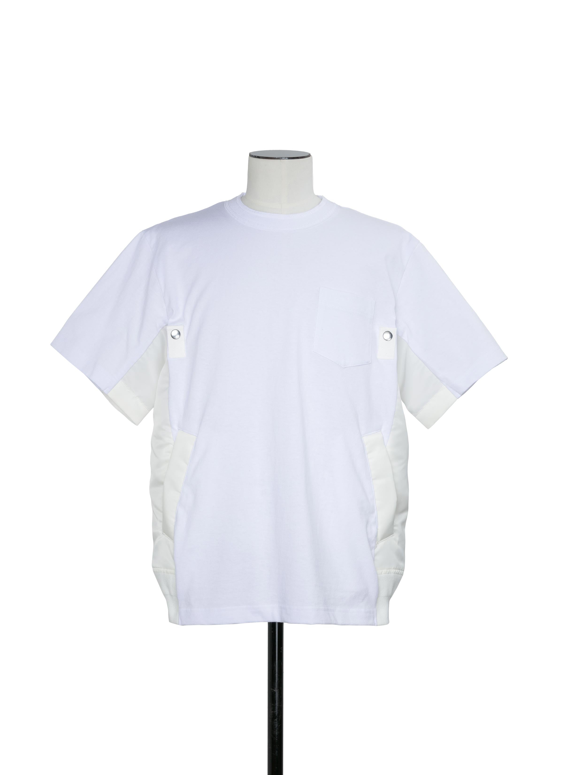 sacai Cotton Poplin T-Shirt Tシャツ　ホワイト Poplin x Cotton Jersey T-Shirt | sacai Official Store サカイ