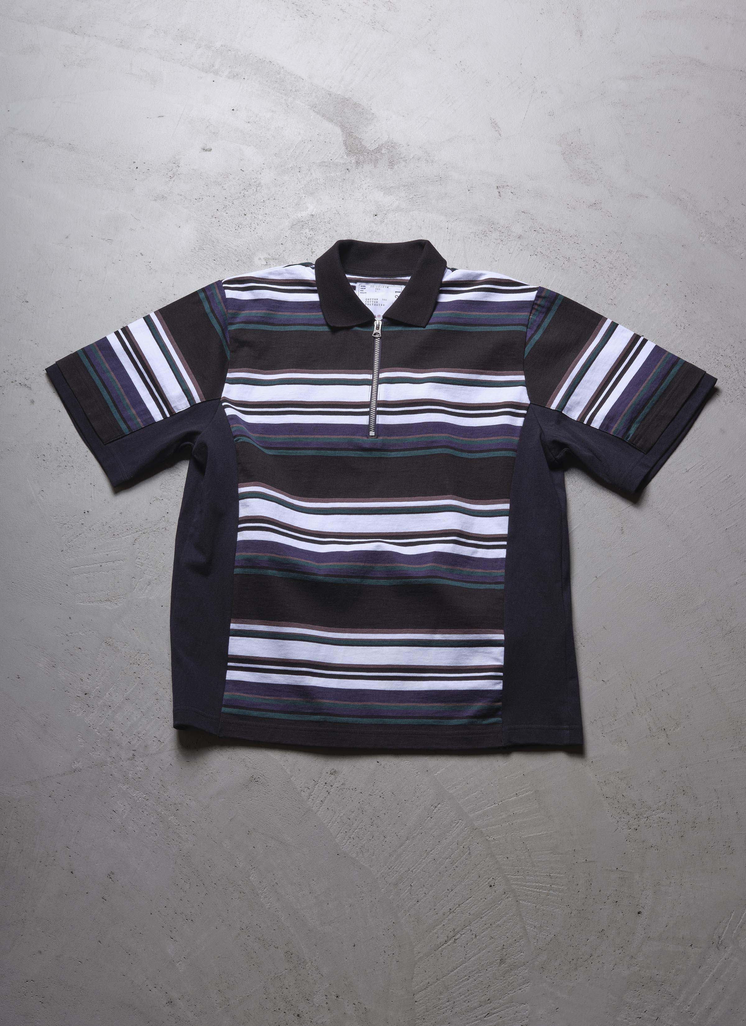 Stripe Cotton Jersey Polo Shirt