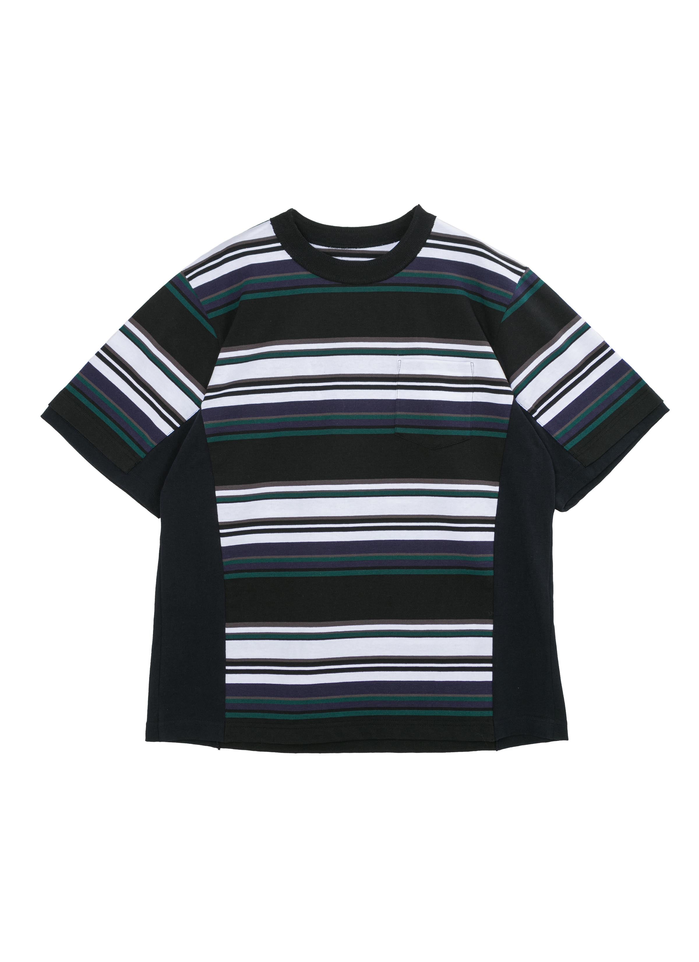 sacai 紺/緑 ラグランスリーブ Tシャツ SACAI + Carhartt WIP Logo-Appliquéd Canvas-Trimmed Cotton-Jersey T