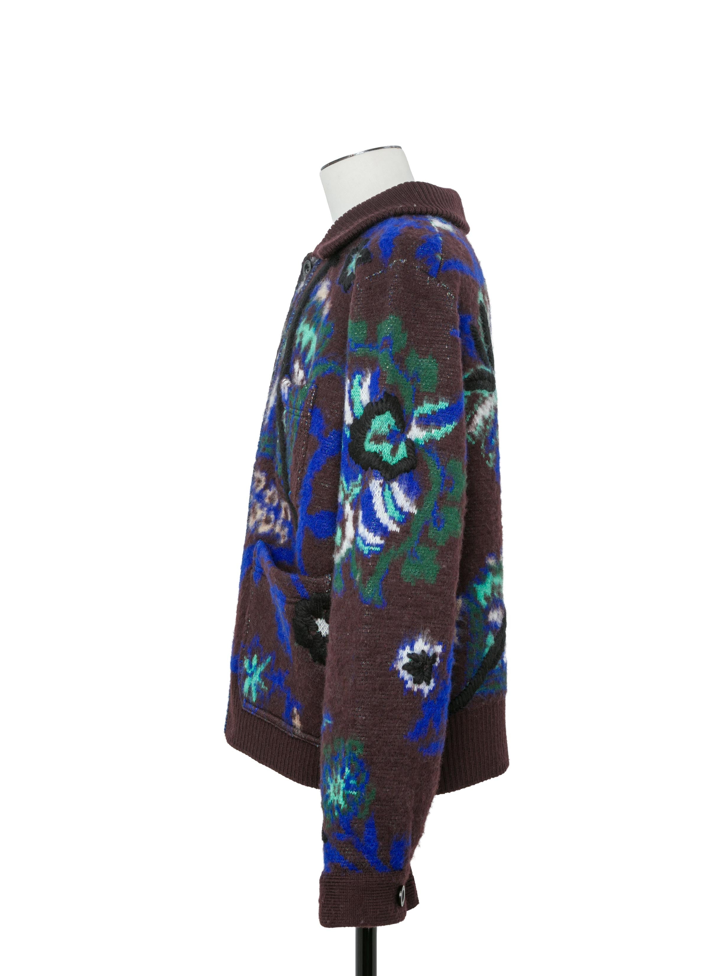 Floral Jacquard Knit Blouson