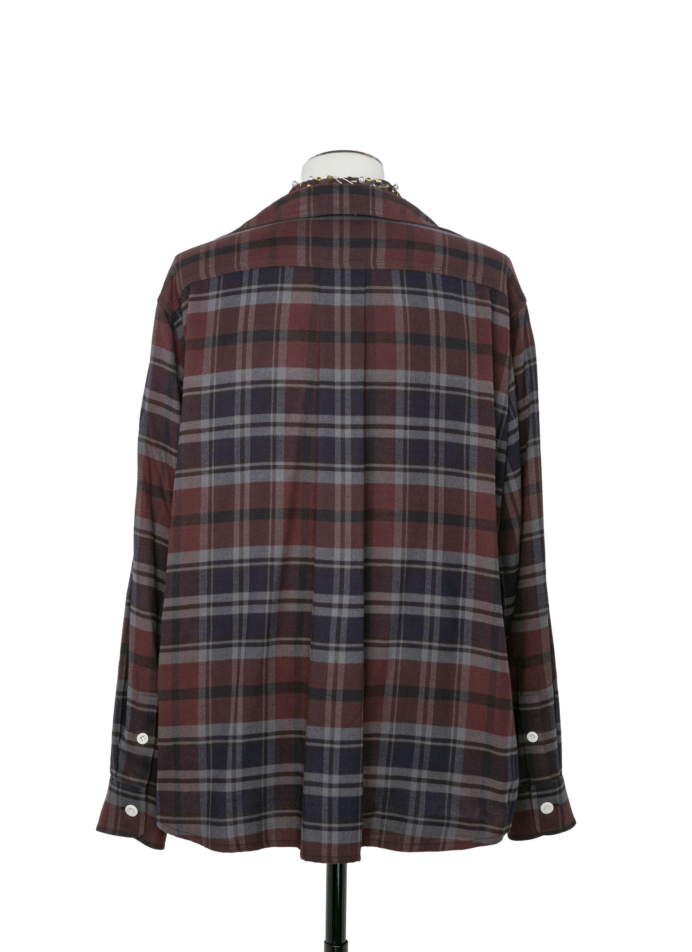 Bijou Embroidery Plaid Flannel Shirt