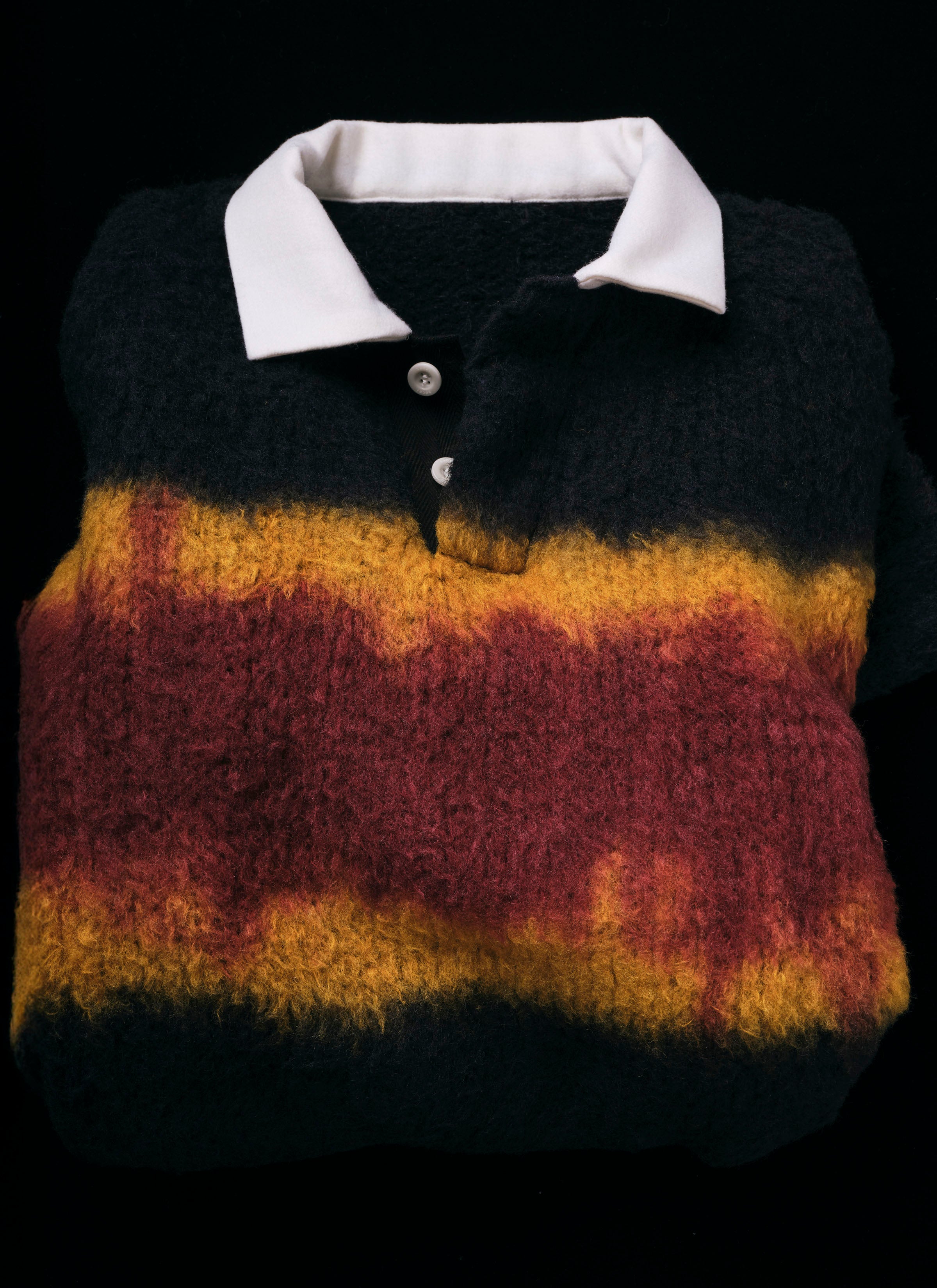 Chusen-Dyed Knit Polo Shirt | sacai Official Store サカイ オフィシャル