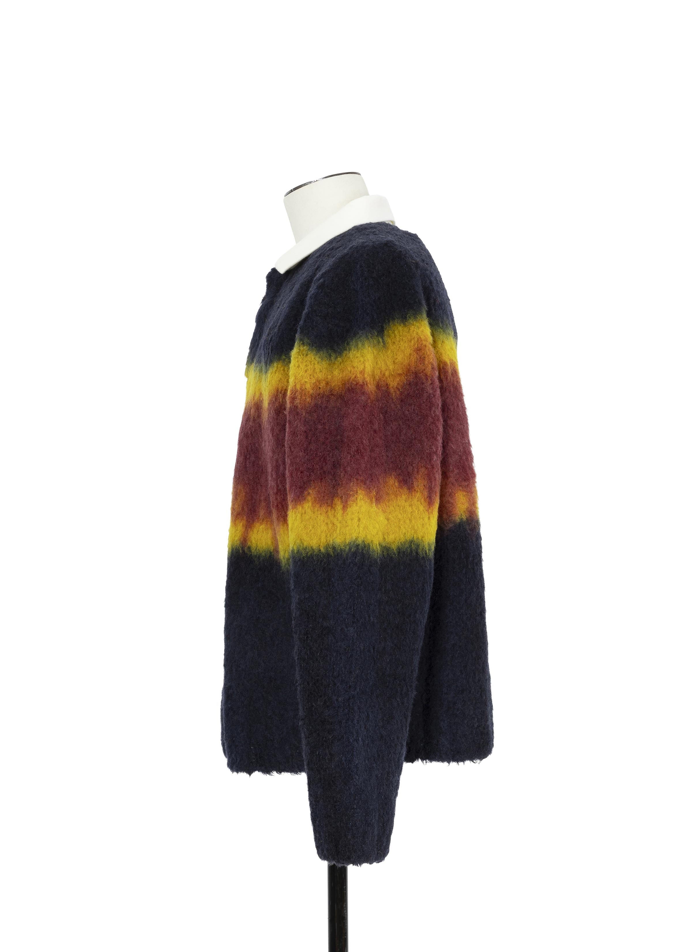 Chusen-Dyed Knit Polo Shirt
