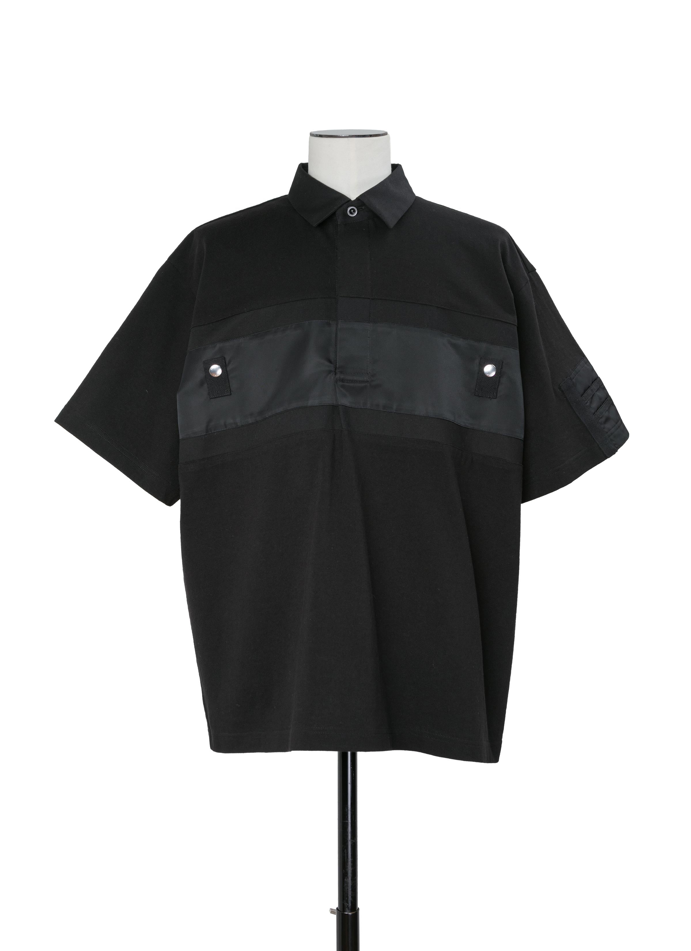 Cotton Jersey x Nylon Twill Polo Shirt