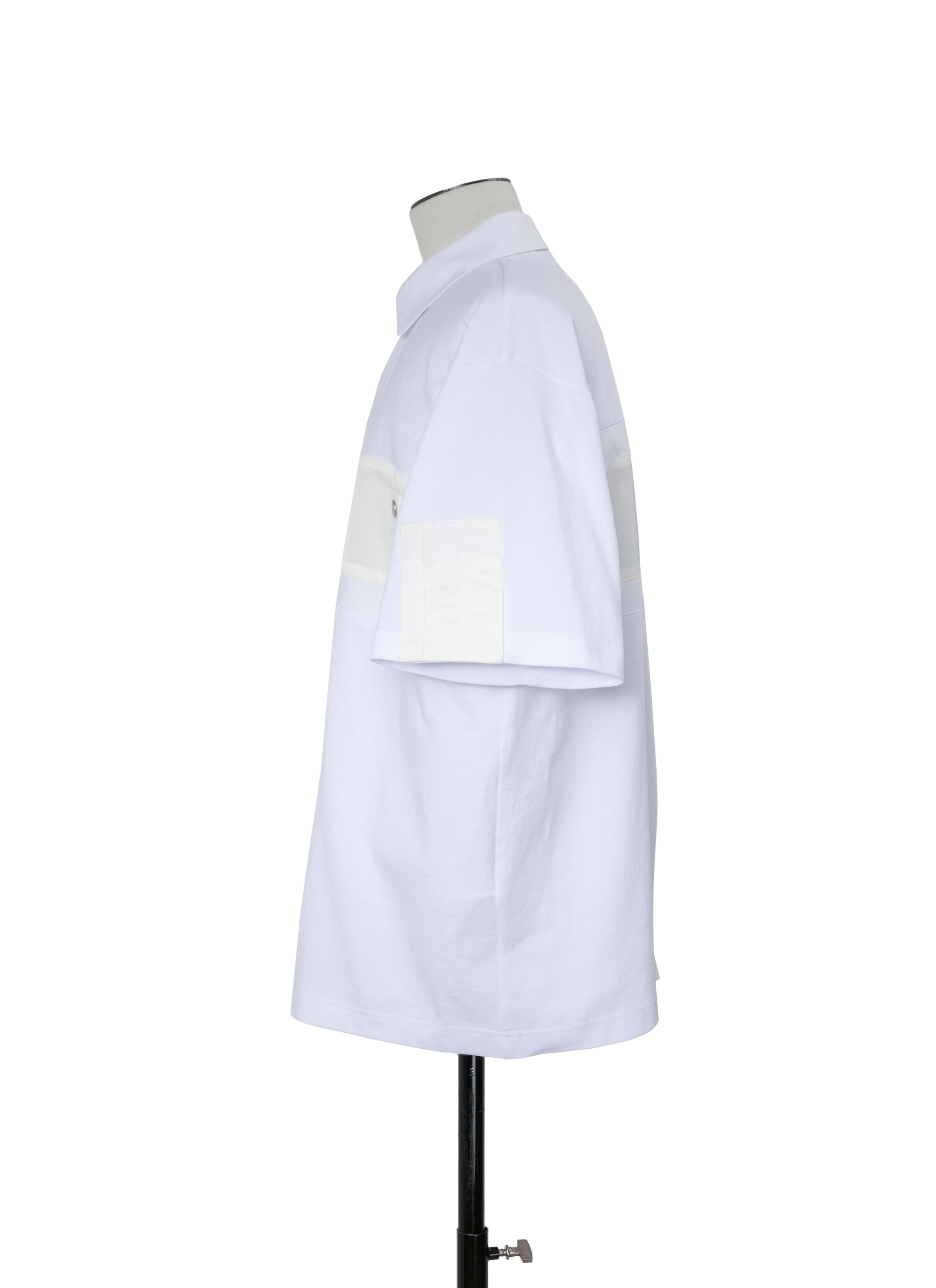 Cotton Jersey x Nylon Twill Polo Shirt