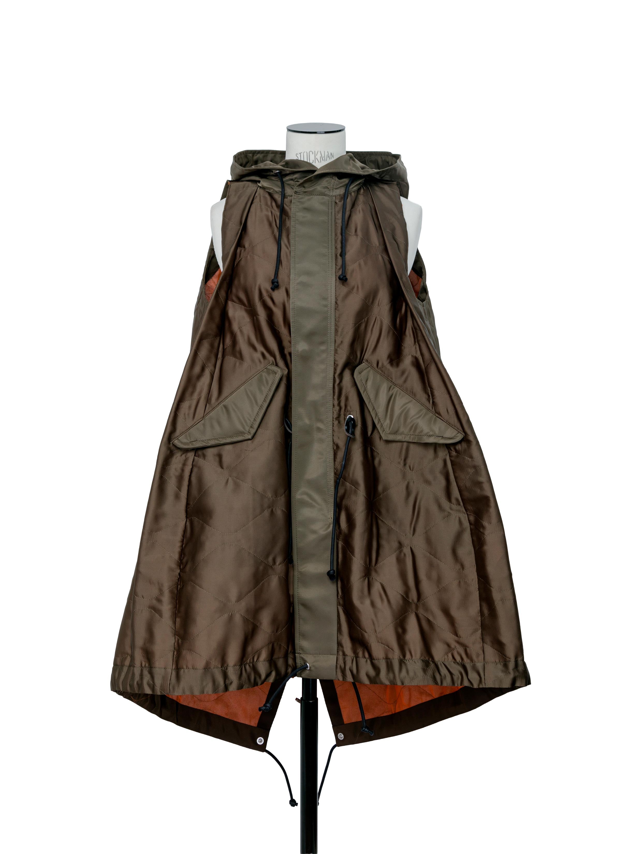 Quilted Satin Hooded Vest | sacai Official Store サカイ オフィシャル