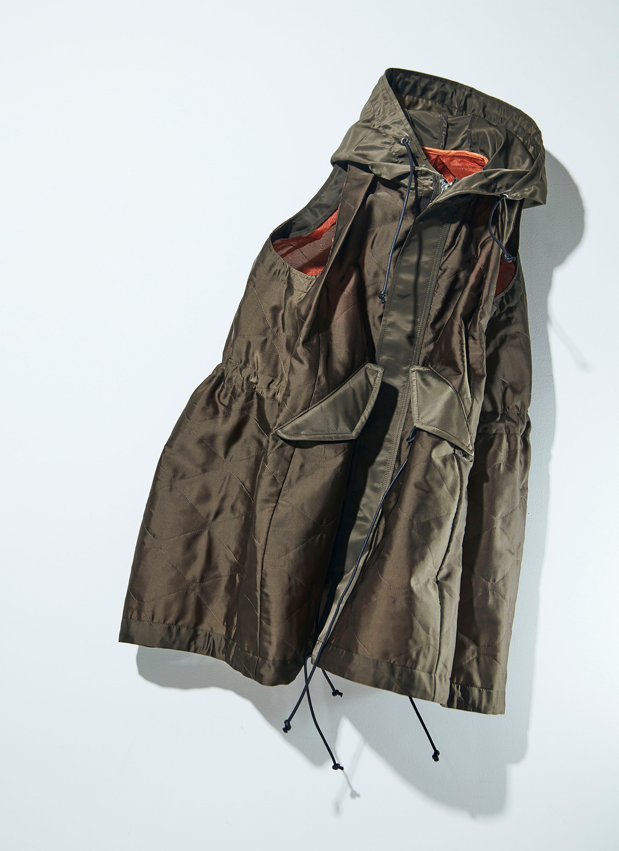 Quilted Satin Hooded Vest