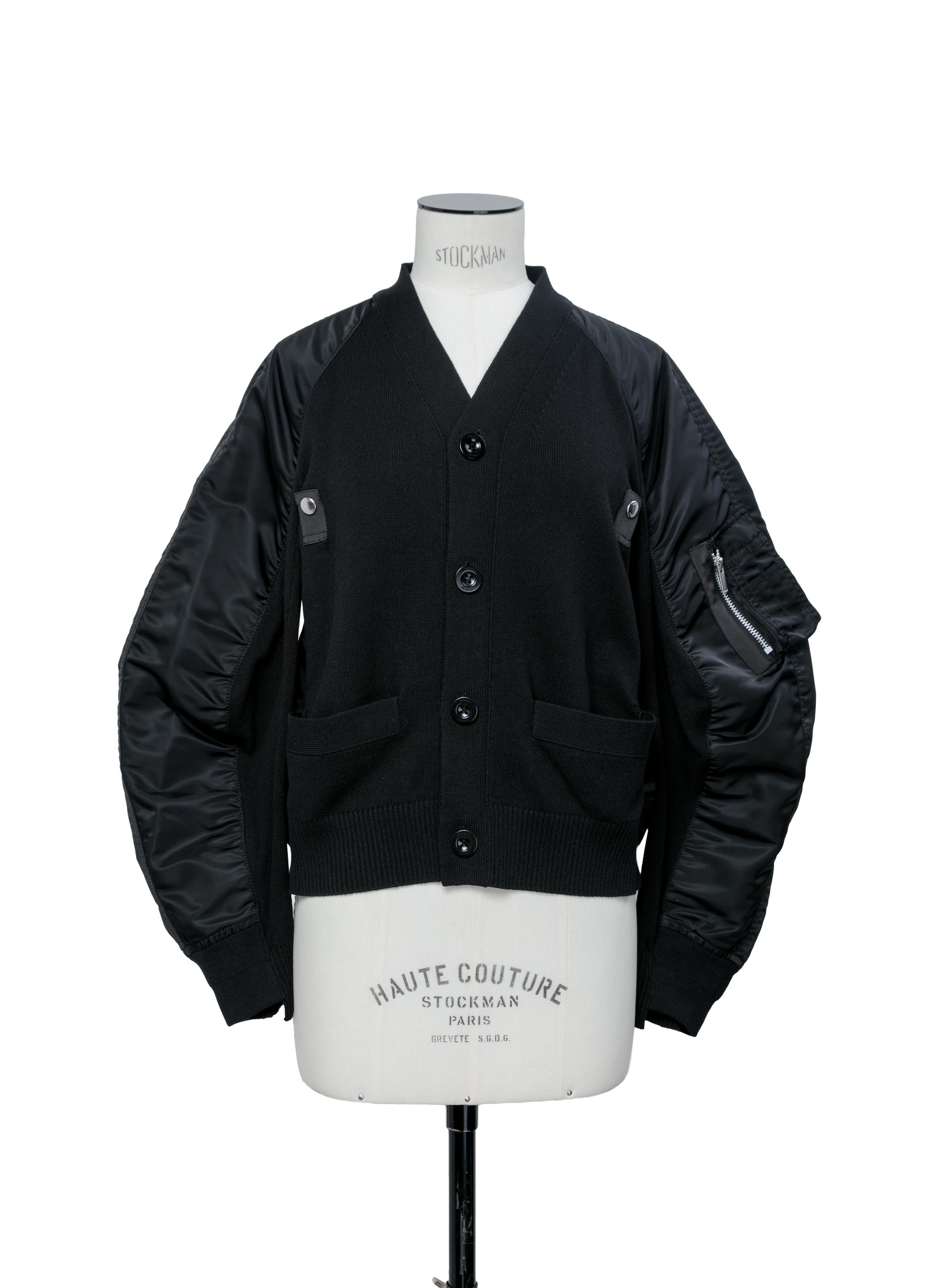 Nylon Twill x Knit Cardigan