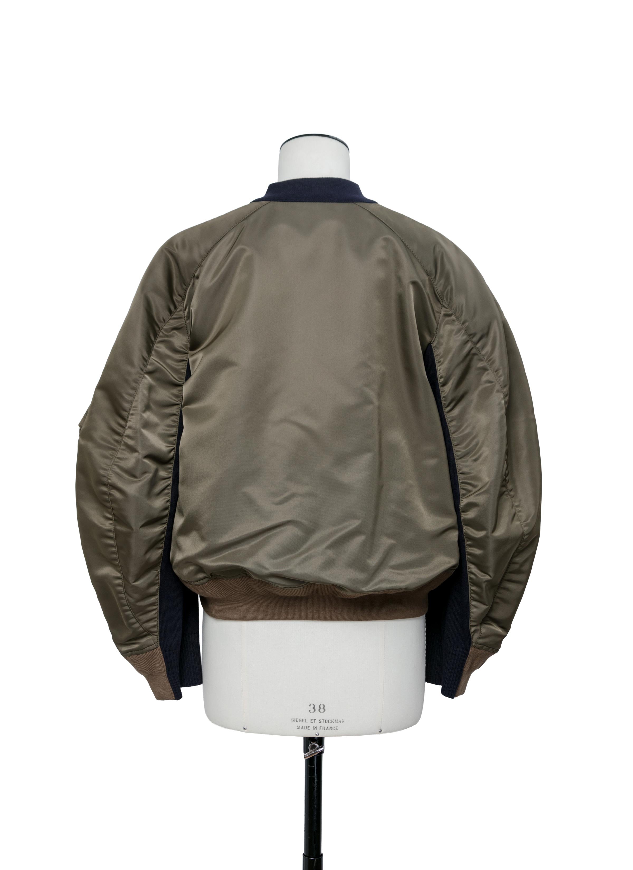 Nylon Twill x Knit Cardigan