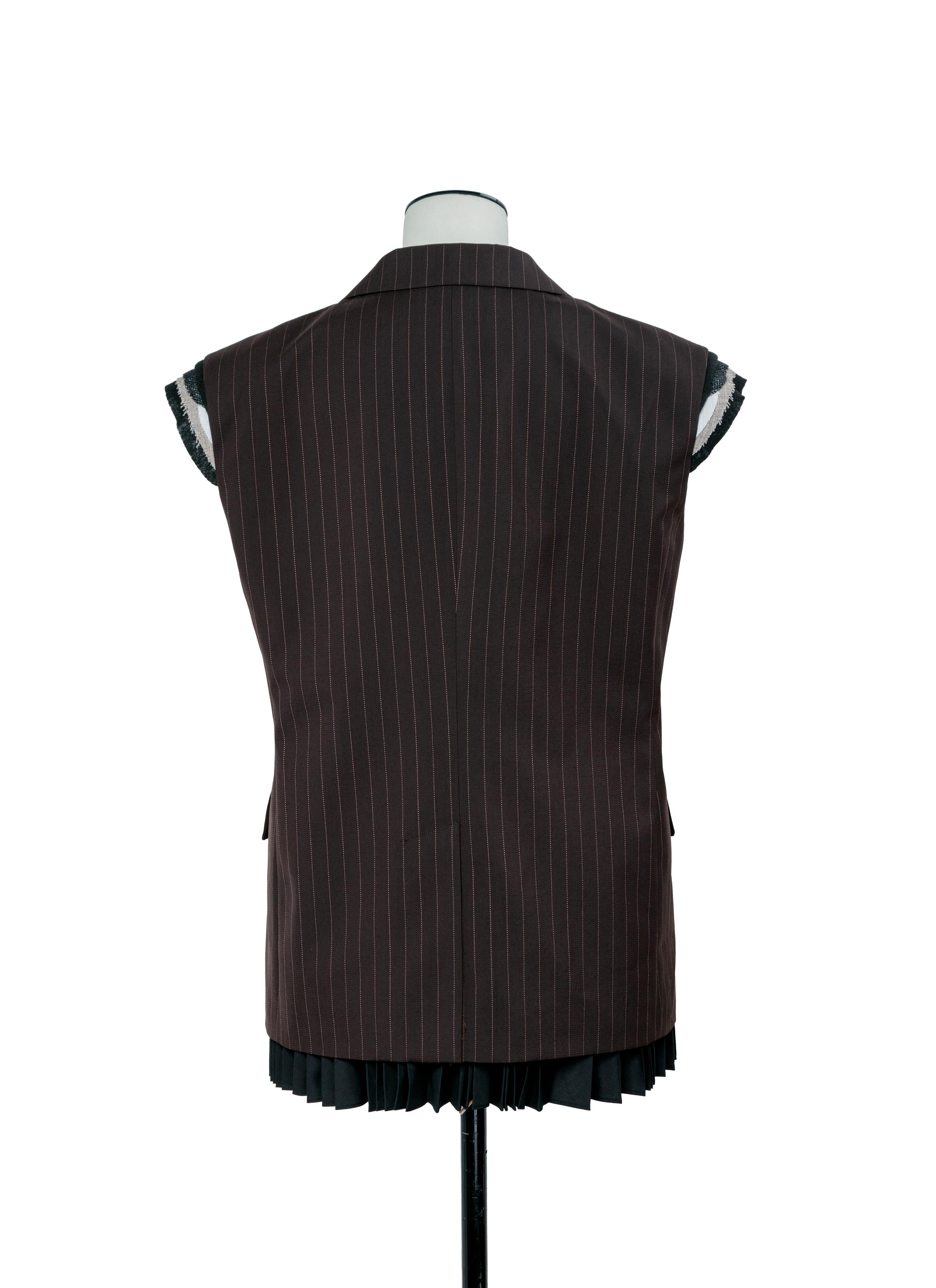 sacaiチョークストライプベスト BLACK(着用回数1回、2026SS) Chalk Stripe Vest | sacai Official Store サカイ オフィシャル