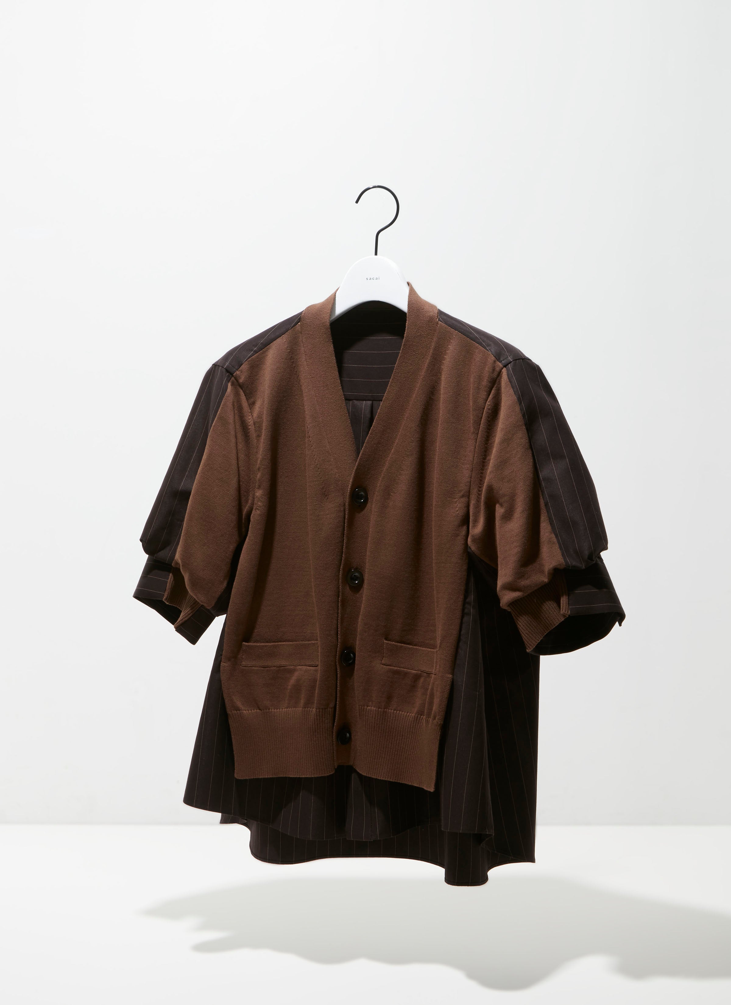 Chalk Stripe x Cotton Knit Cardigan