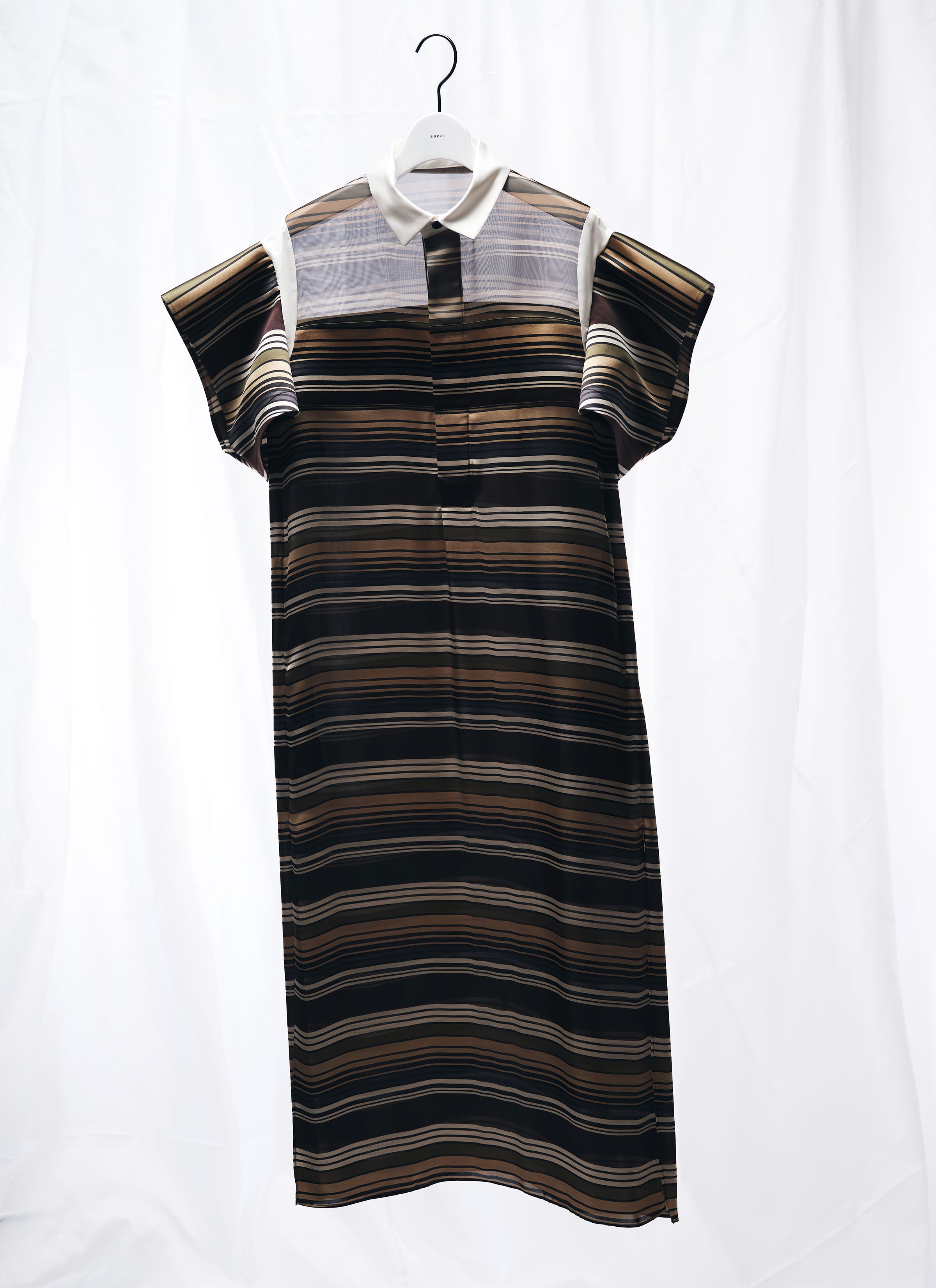 sacai サカイ Horizontal Stripe Knit Cape 4 Horizontal Stripe Dress | sacai Official Store サカイ オフィシャル
