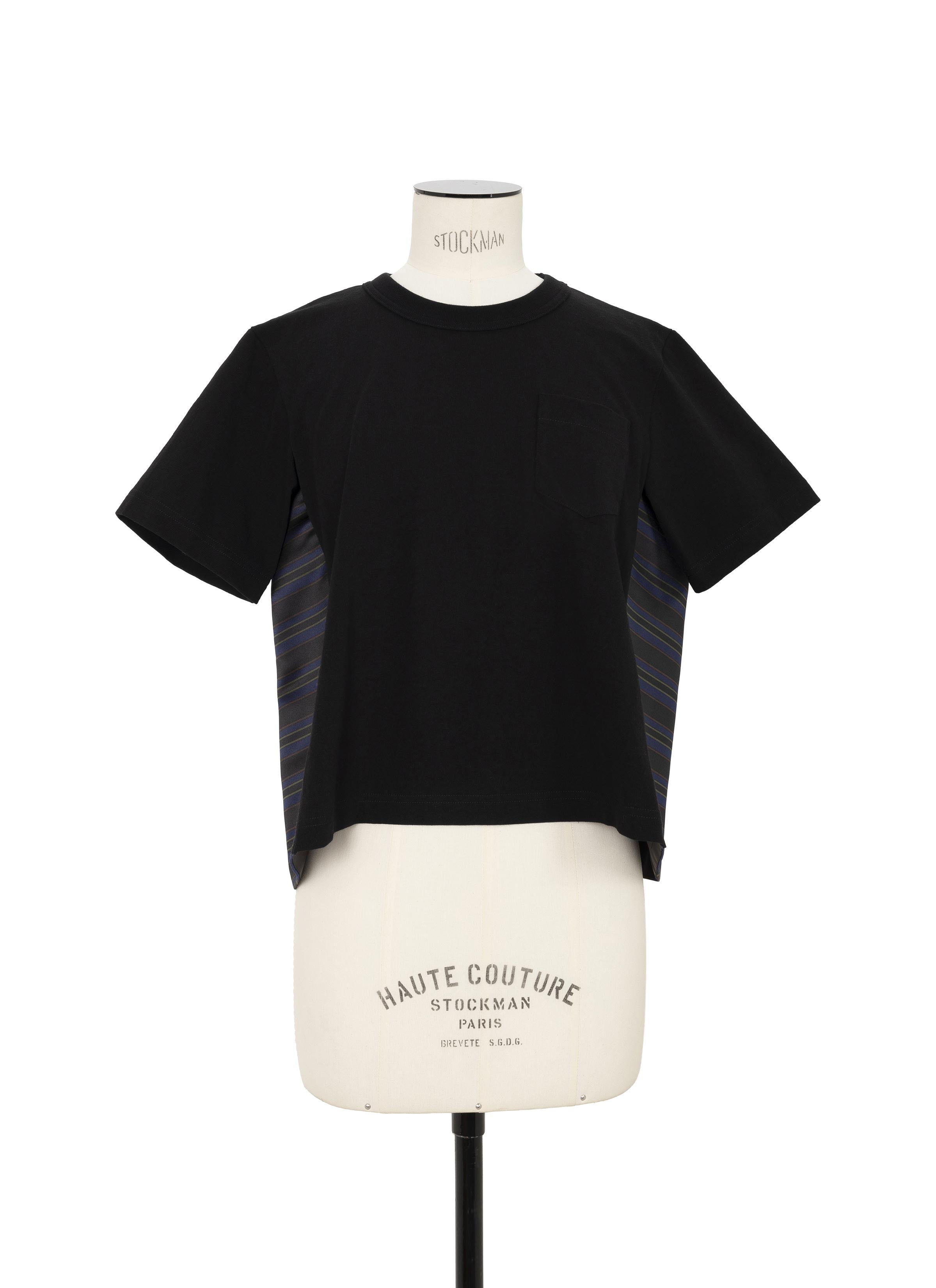 sacai - サカイ　sacai ❣️Tシャツ　ヒラヒラ　黒 Horizontal Stripe T-Shirt | sacai Official Store サカイ オフィシャル