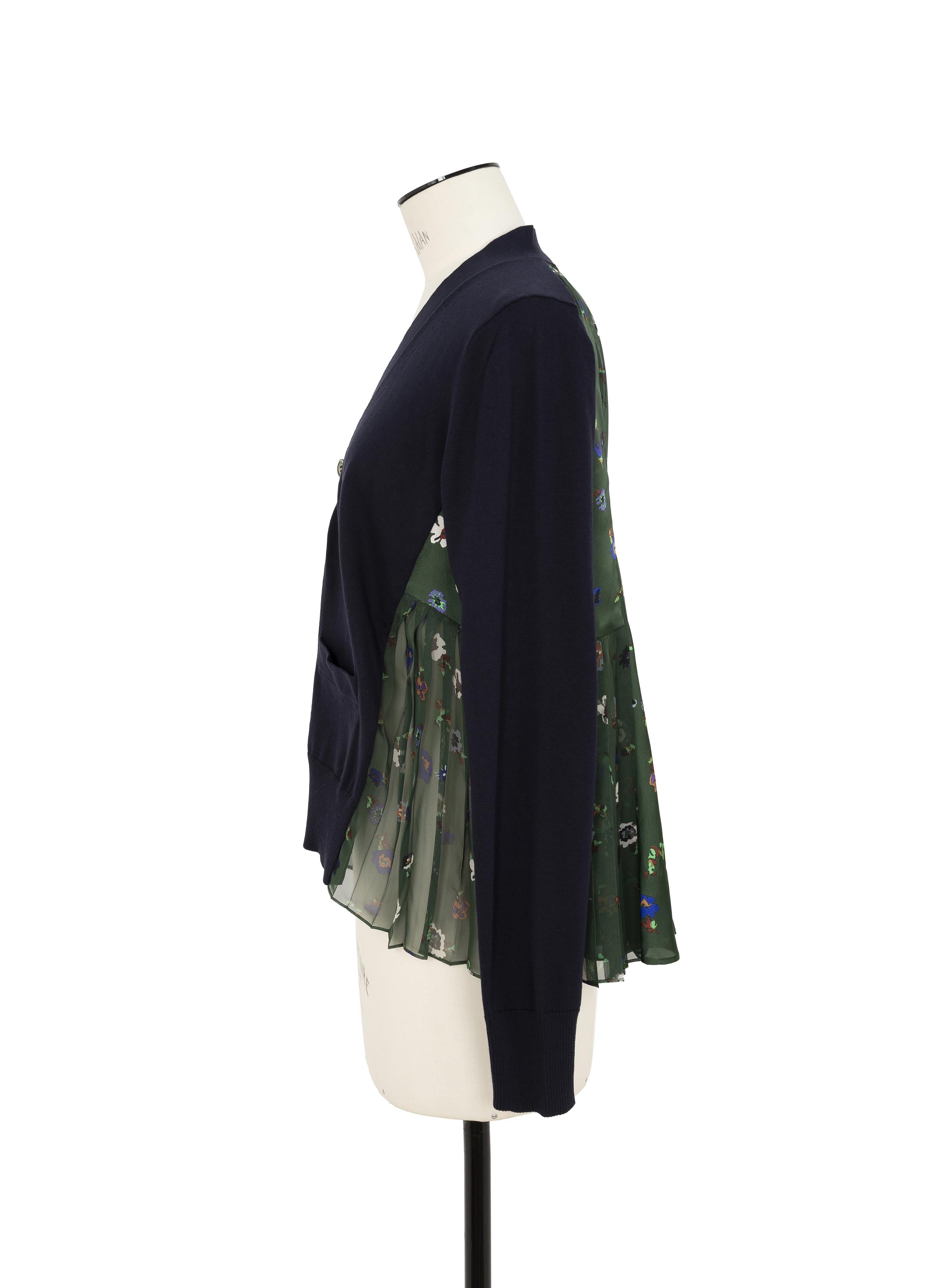 トップス Sacai FloralPrint x CottonKnitCardigan Floral Print x Cotton Knit Cardigan | sacai Official Store サカイ