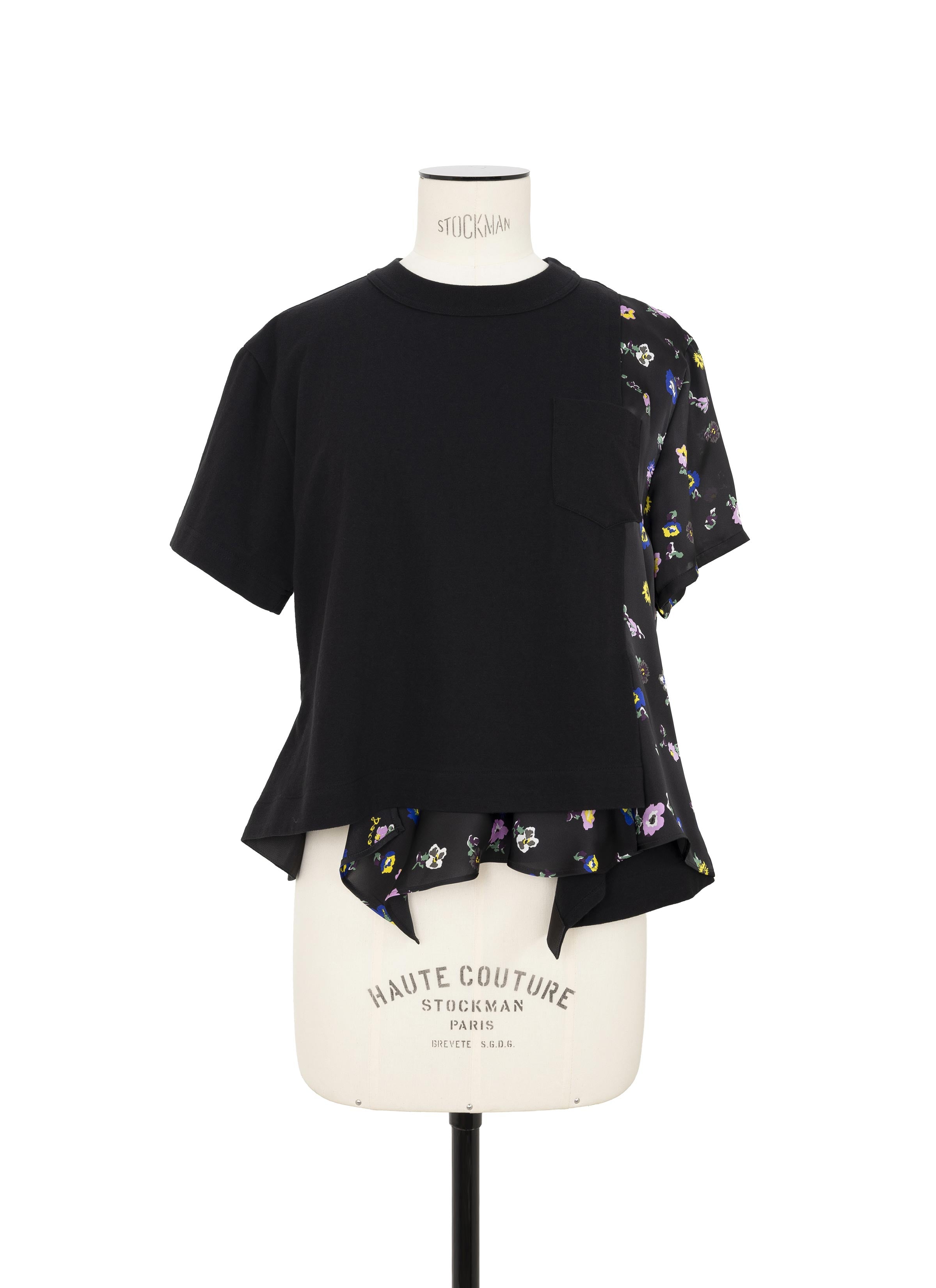 ア*イ様 sacai 花柄シフォン半袖シャツ 中古・古着通販】sacai (サカイ) Floral Print Shirt ブラック サイズ