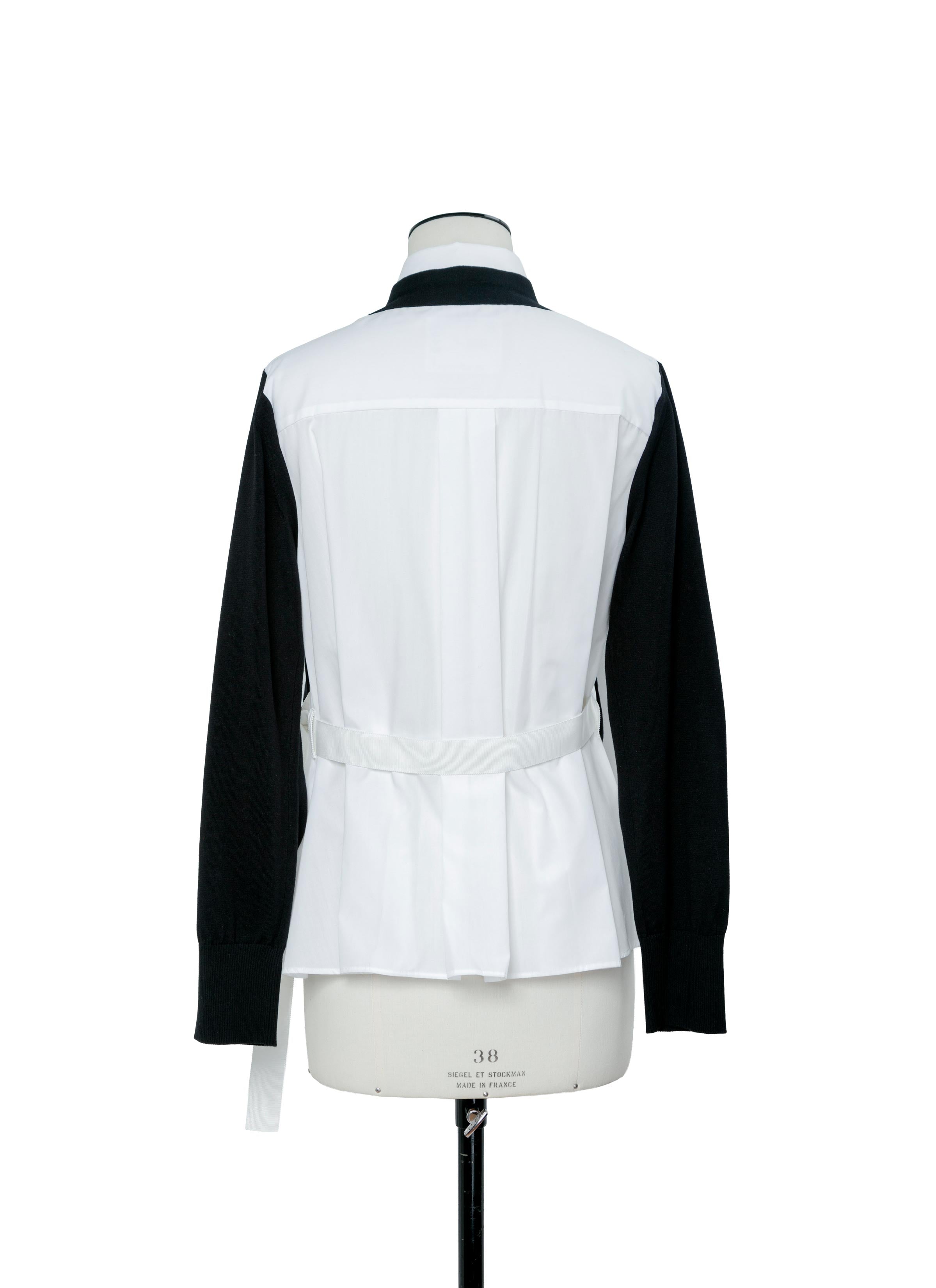 Poplin x Cotton Knit Cardigan | sacai Official Store サカイ