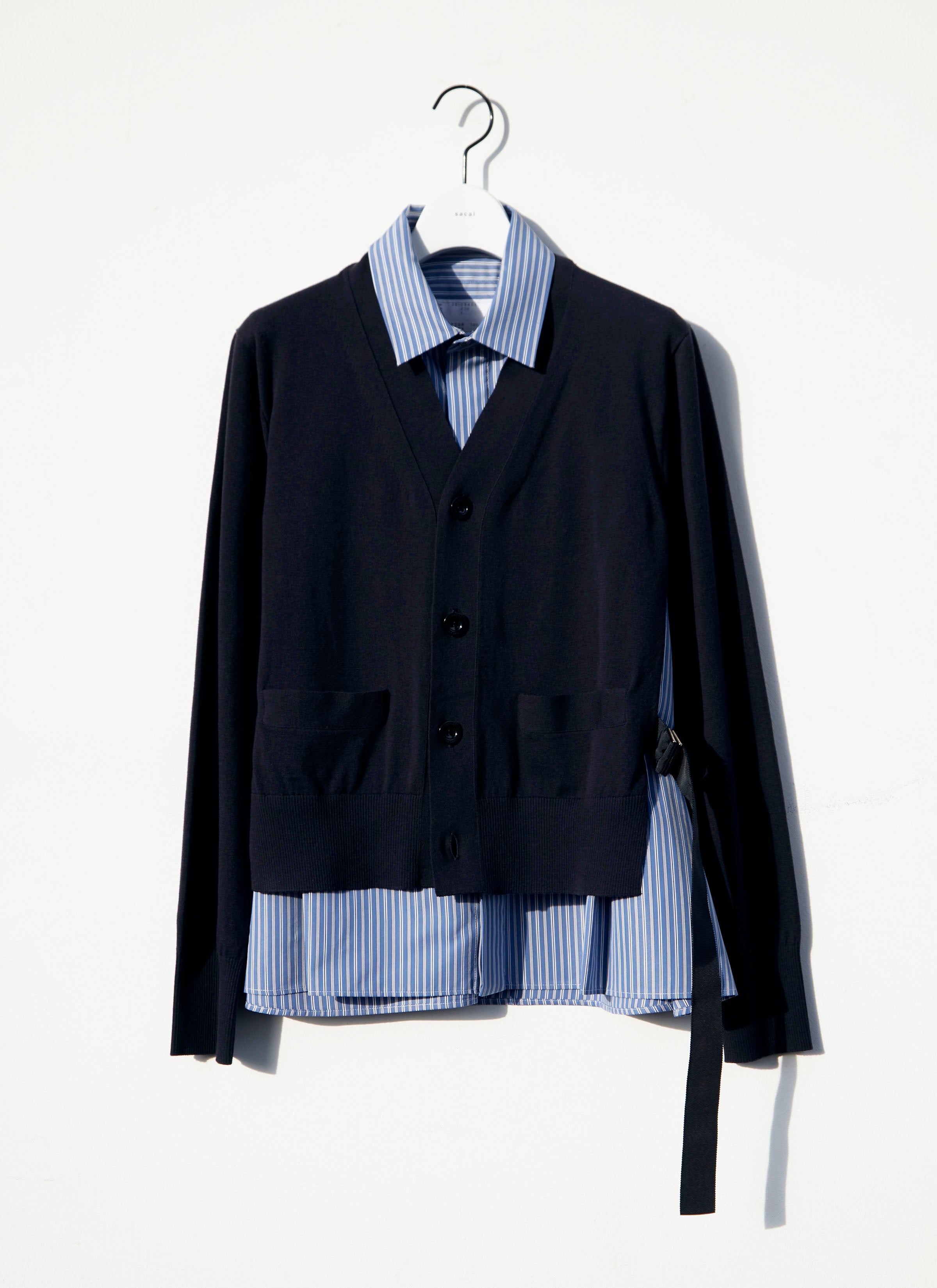 Poplin x Cotton Knit Cardigan