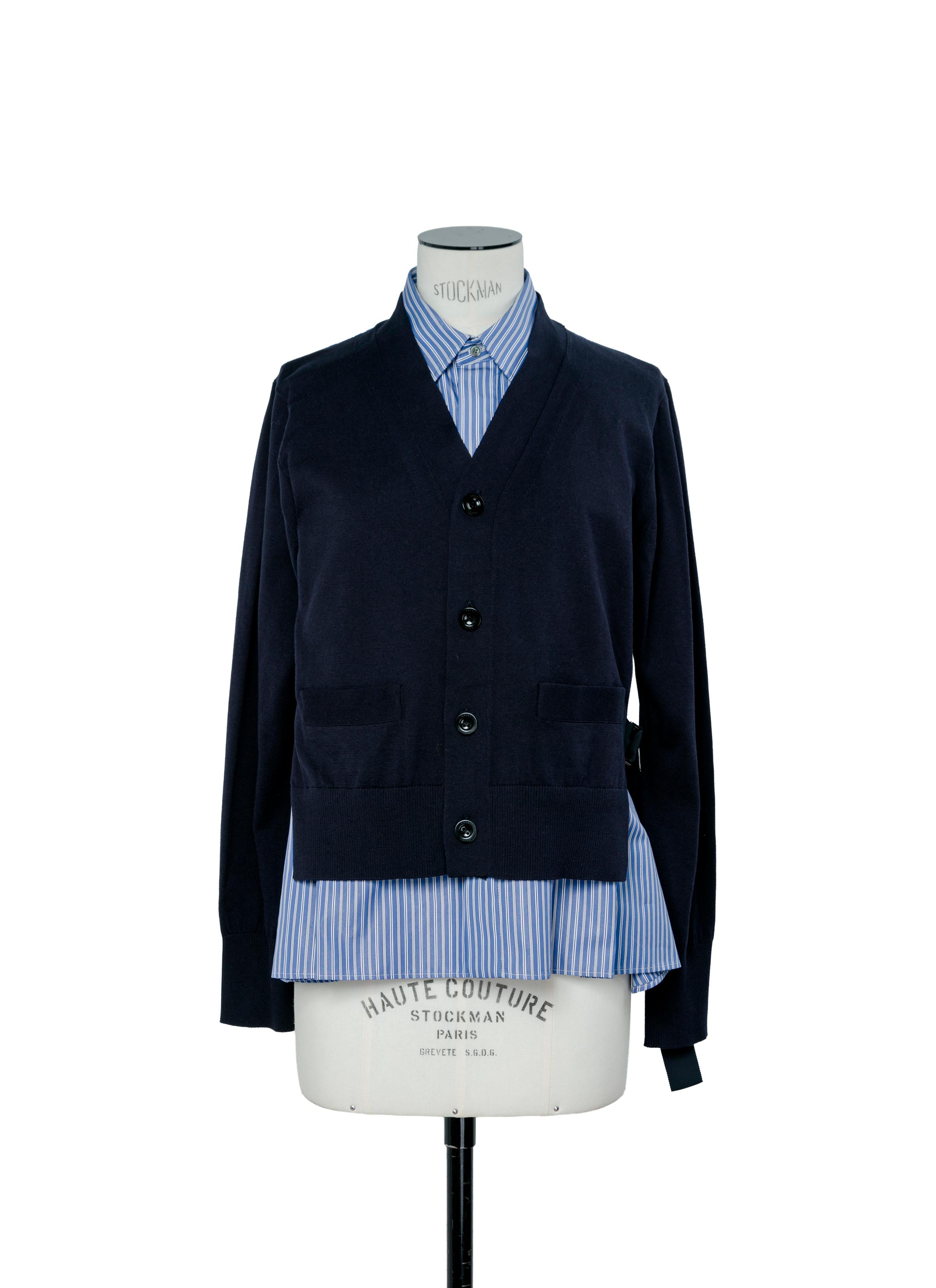 Poplin x Cotton Knit Cardigan | sacai Official Store サカイ