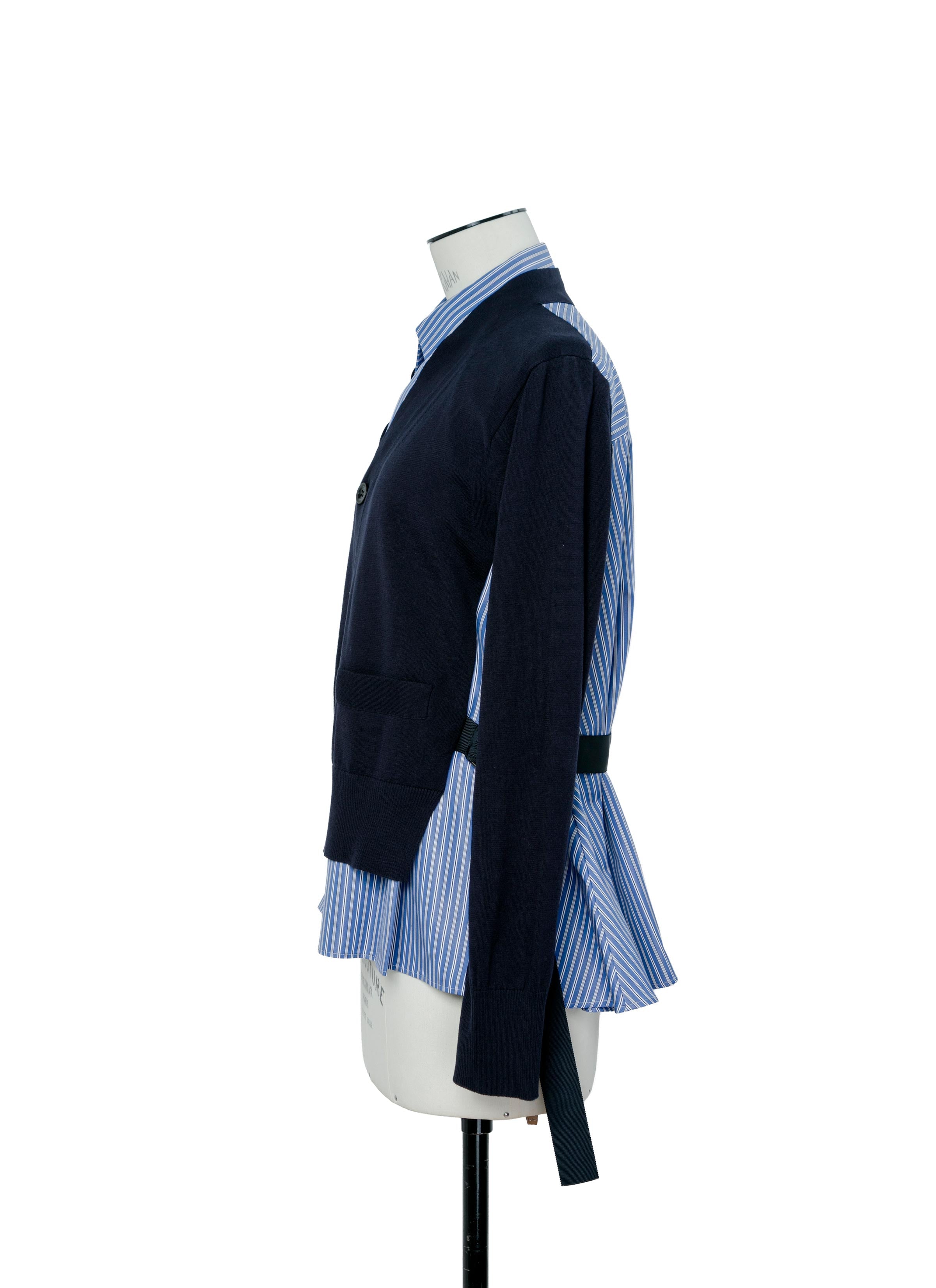 Poplin x Cotton Knit Cardigan | sacai Official Store サカイ