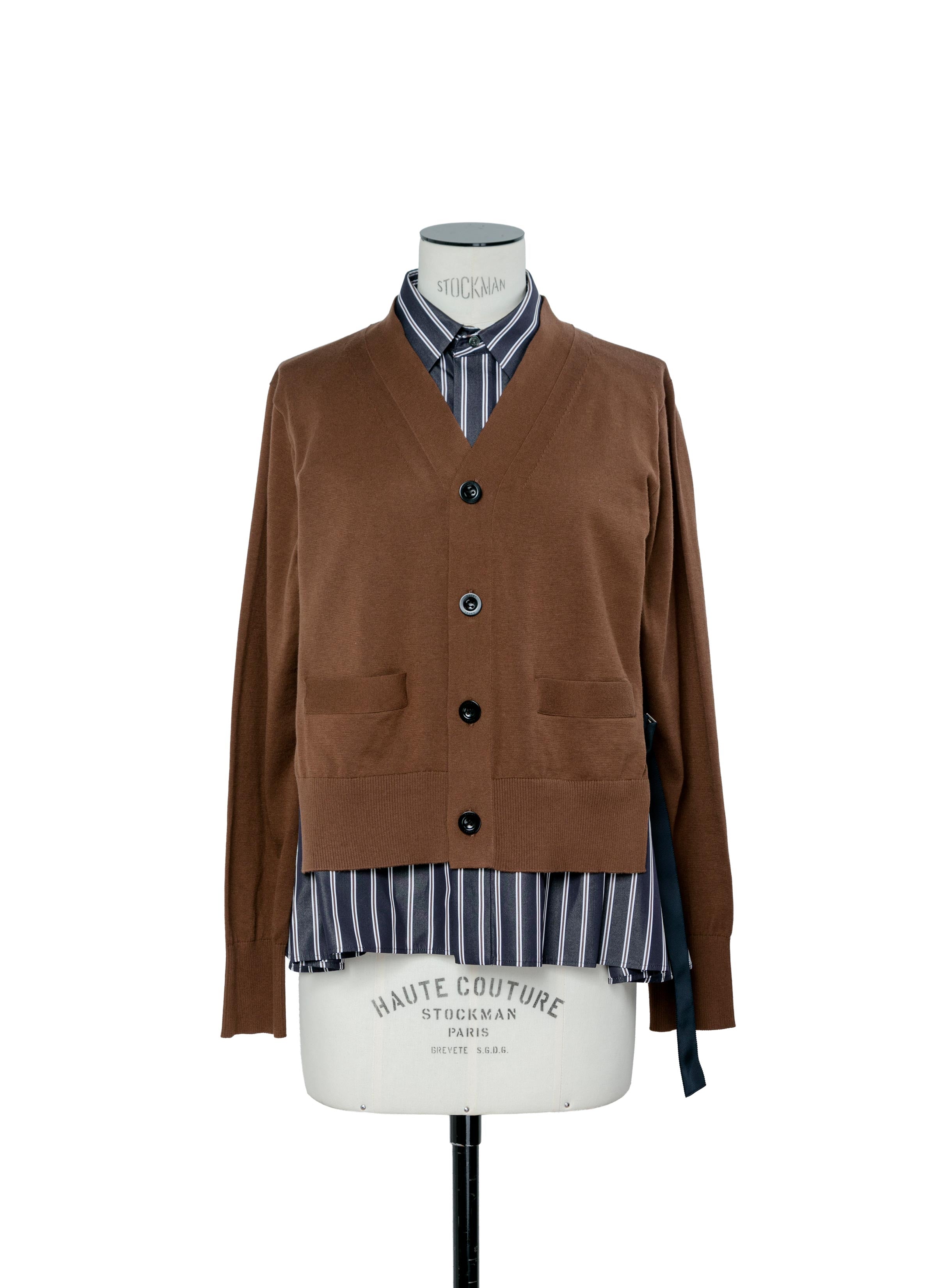 Poplin x Cotton Knit Cardigan | sacai Official Store サカイ