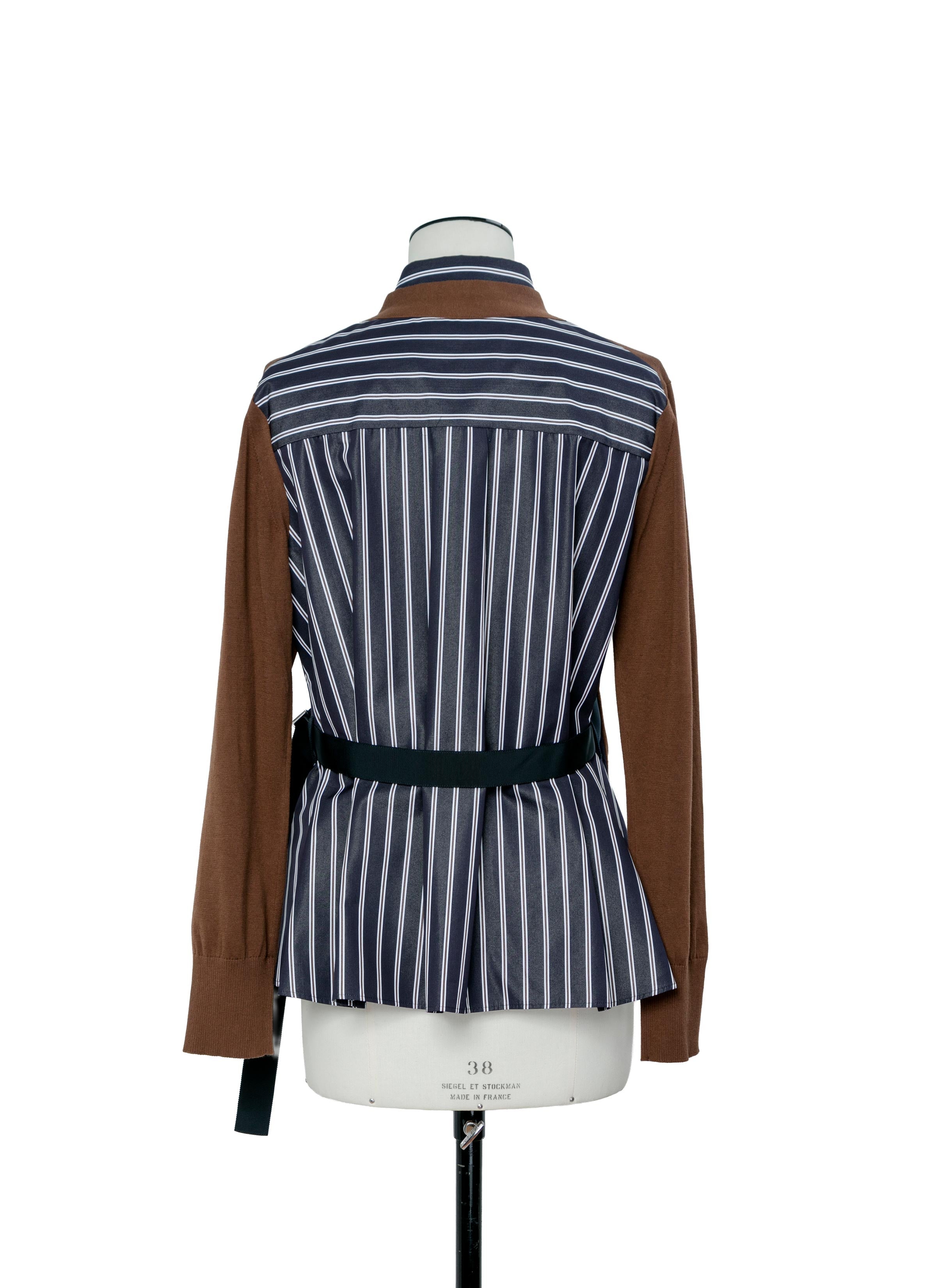 Poplin x Cotton Knit Cardigan | sacai Official Store サカイ