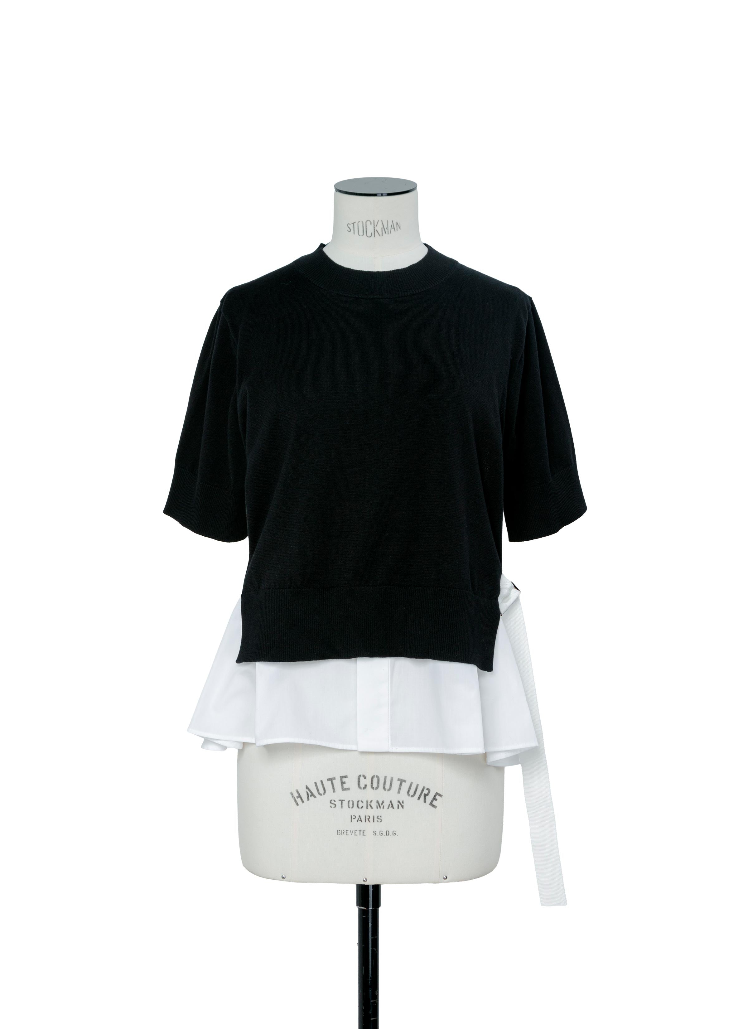 sacai サカイ コットンポプリン×ニット プルオーバー sacai - sacai サカイ コットンポプリン×ニット プルオーバーの通販 by