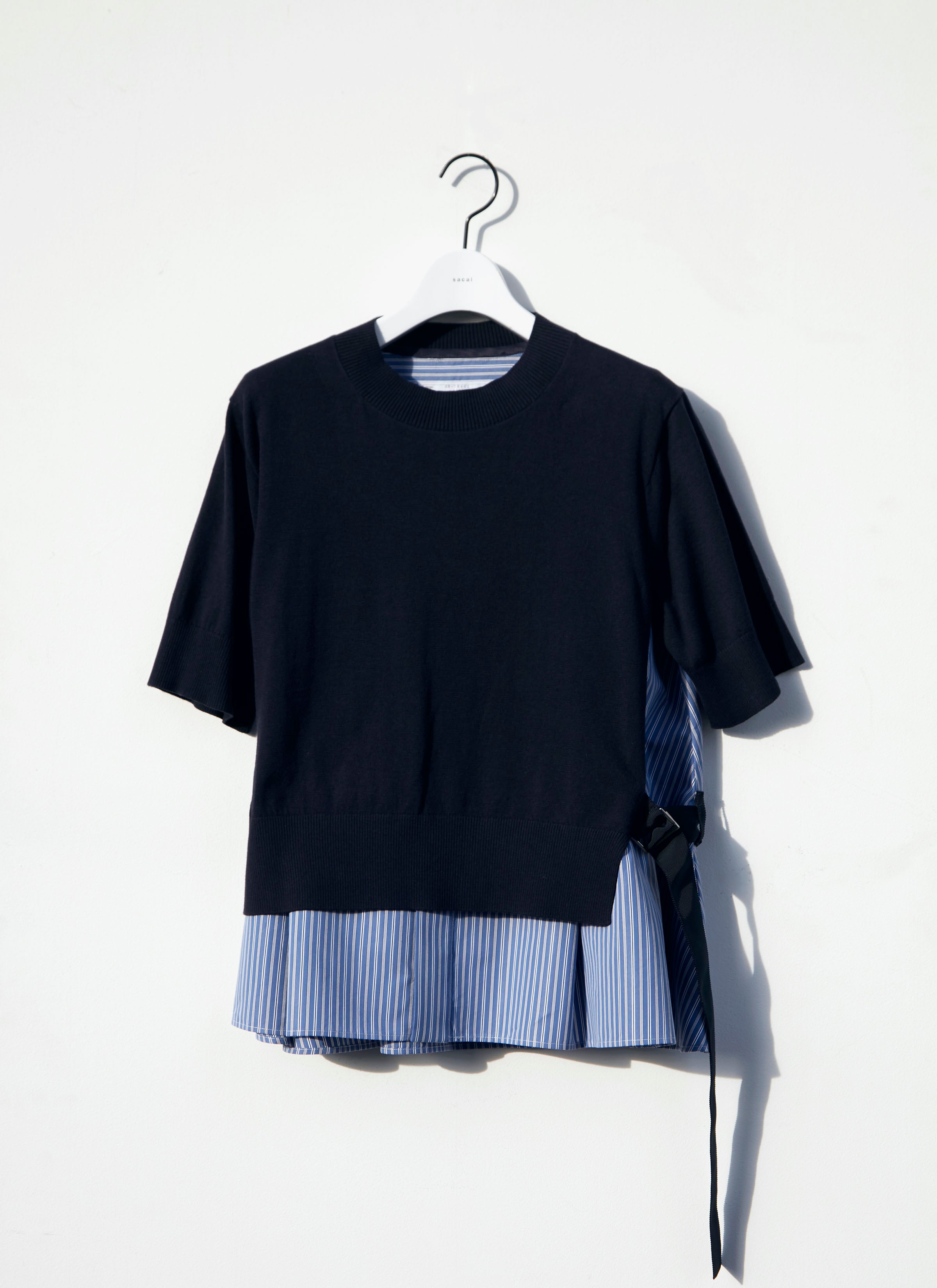 Poplin x Cotton Knit Pullover