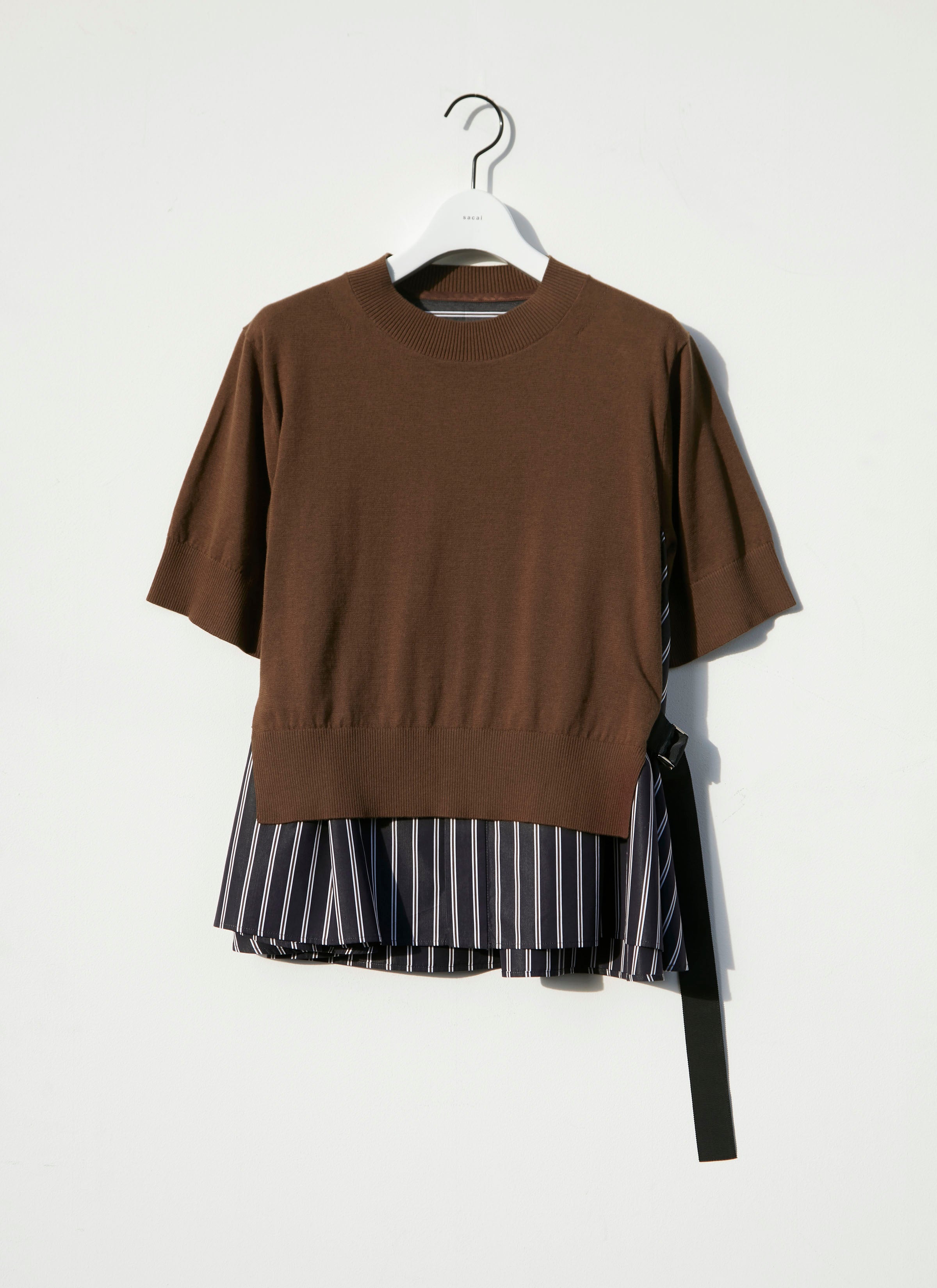 Poplin x Cotton Knit Pullover