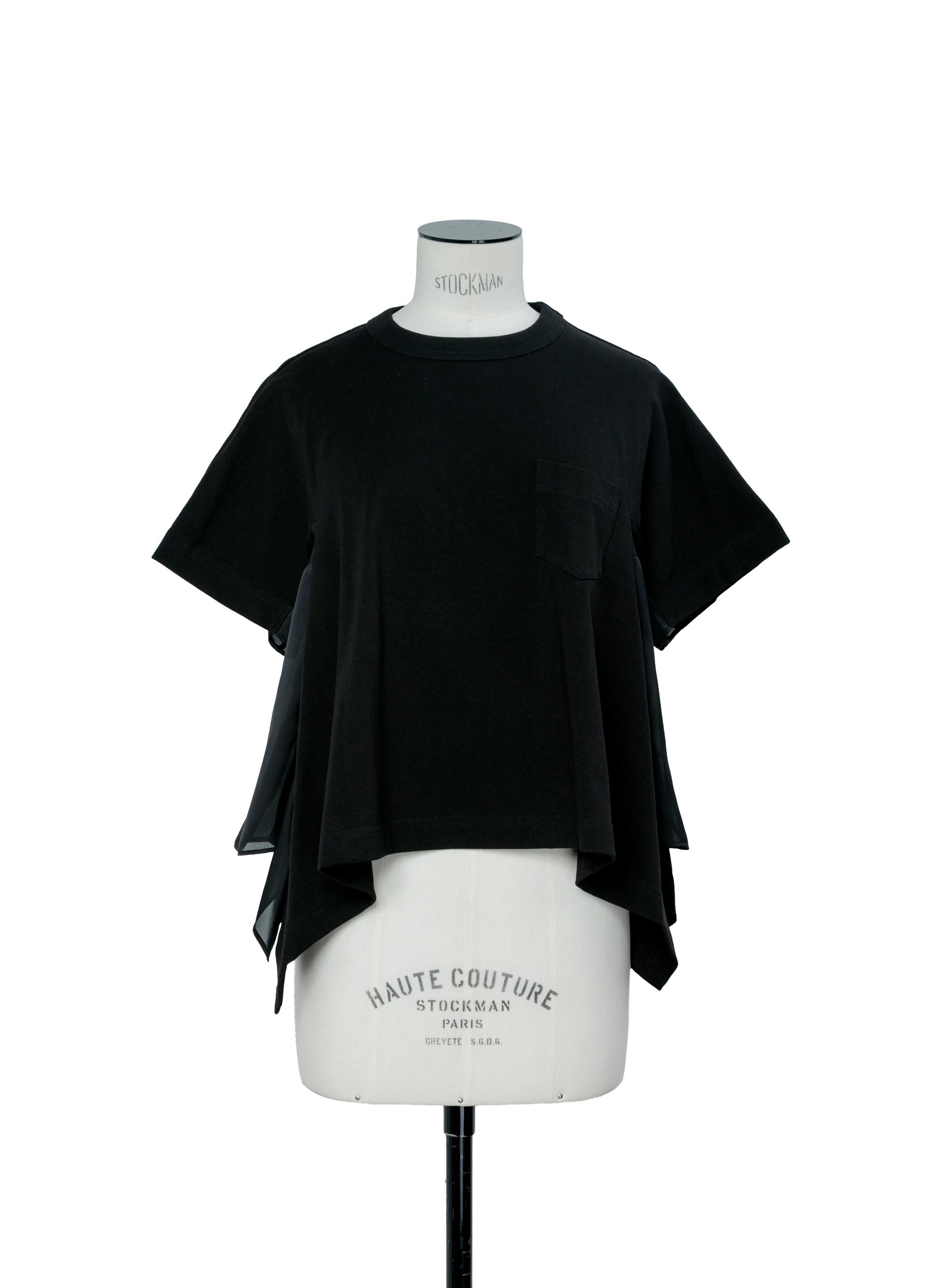 新品、未使用 SACAI コットン ジャジー×ラッフル レース切り替え Tシャツ Satin x Cotton Jersey T-Shirt | sacai Official Store サカイ
