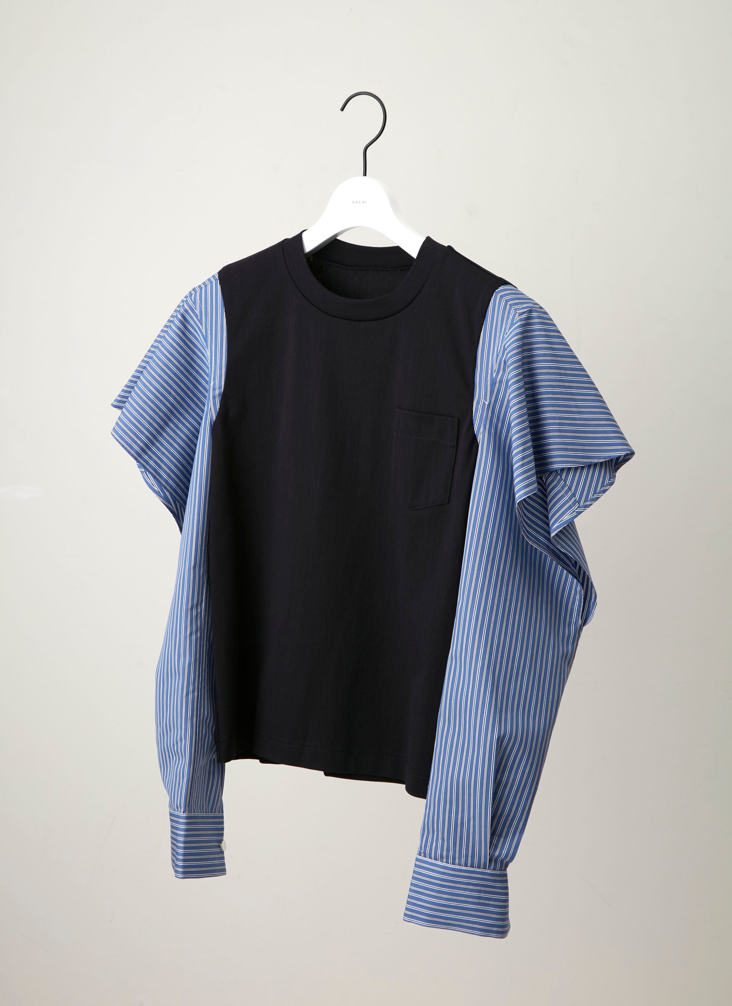 Poplin x Cotton Jersey T-Shirt
