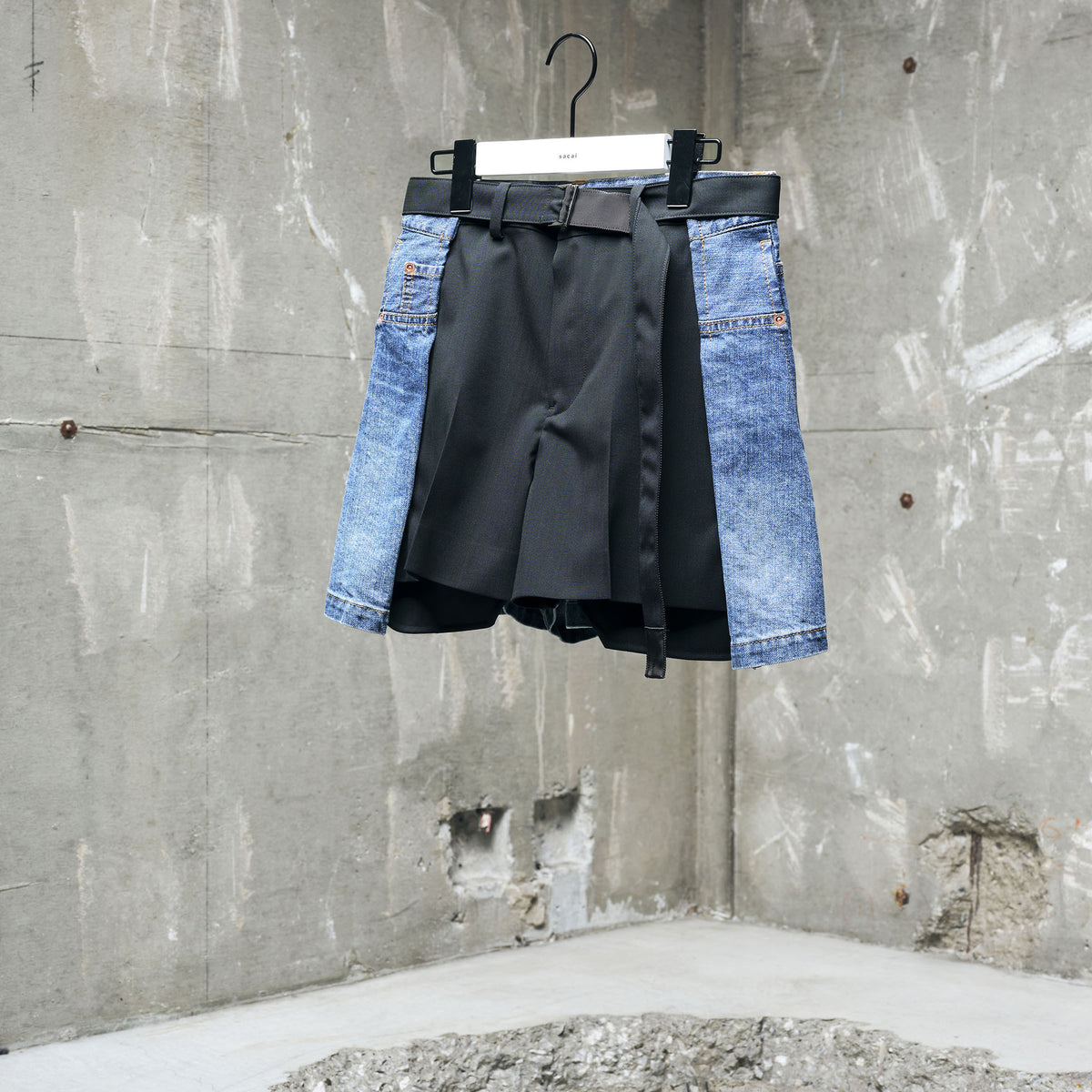 Wool Suiting x Denim Shorts | sacai Official Store サカイ オフィシャル