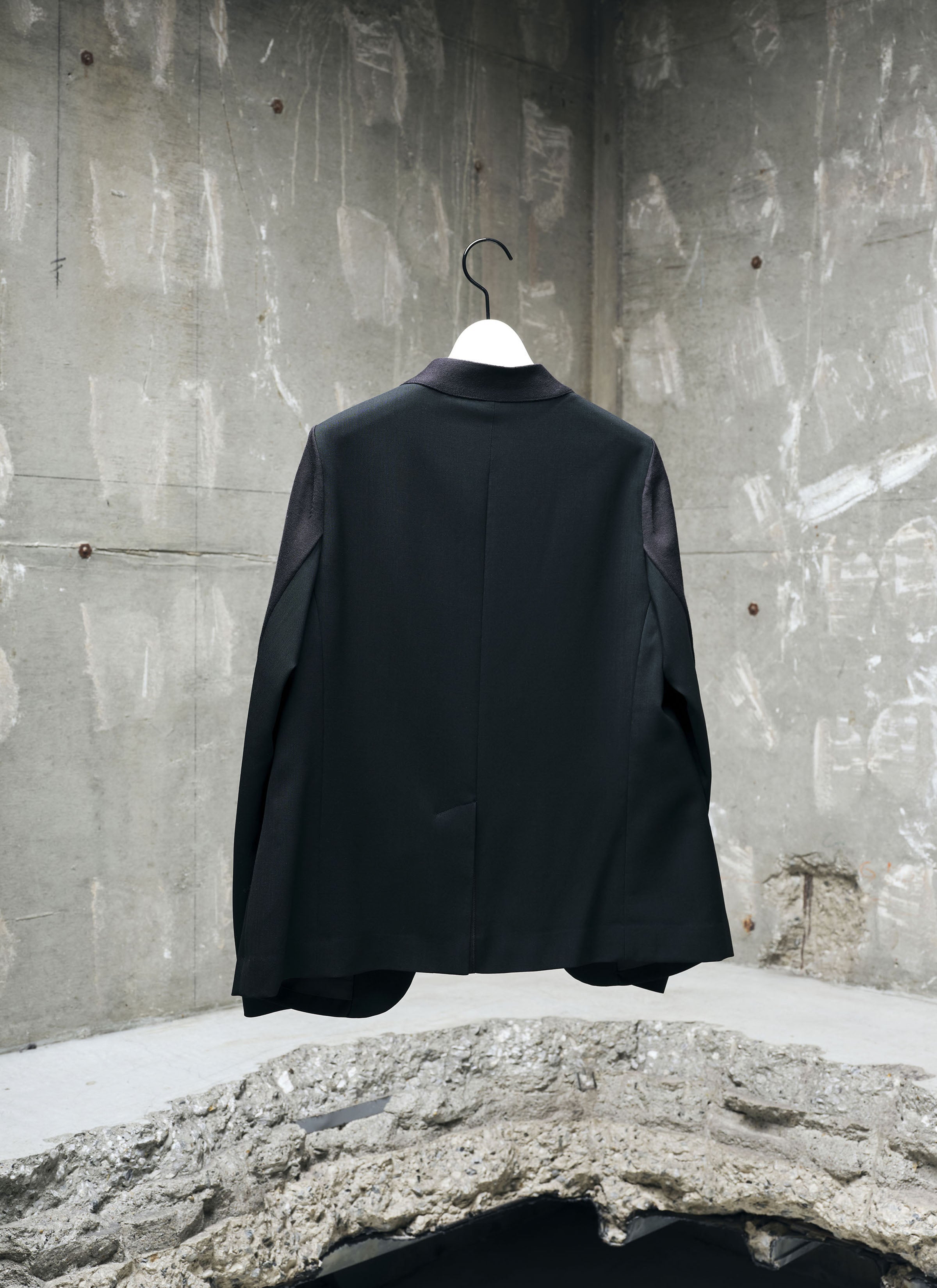 Wool Suiting x Cotton Knit Cardigan