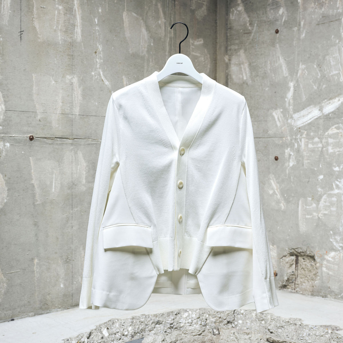 Wool Suiting x Cotton Knit Cardigan | sacai Official Store サカイ 
