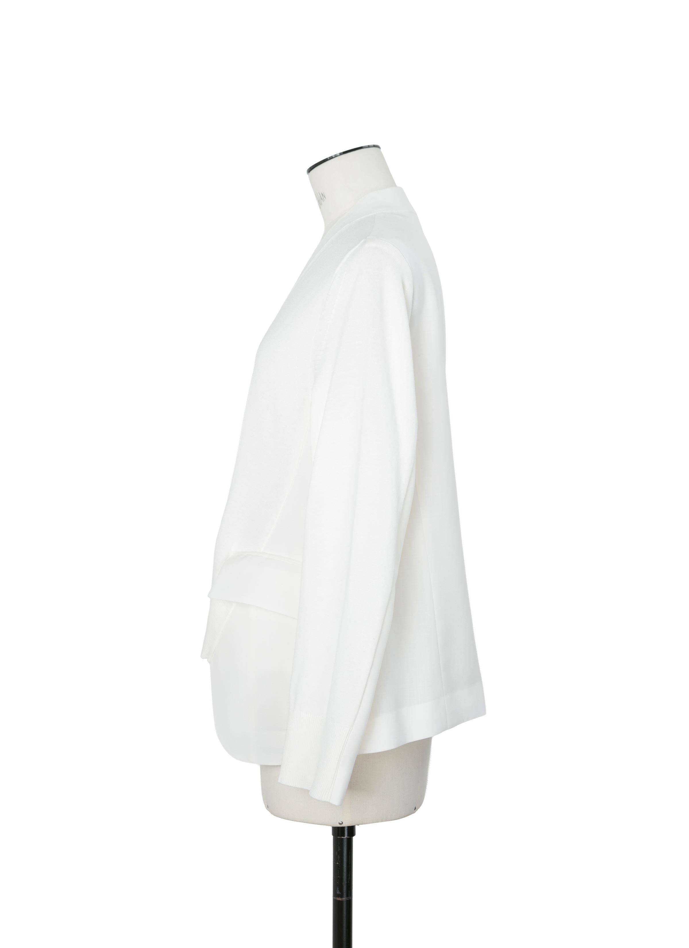 Wool Suiting x Cotton Knit Cardigan