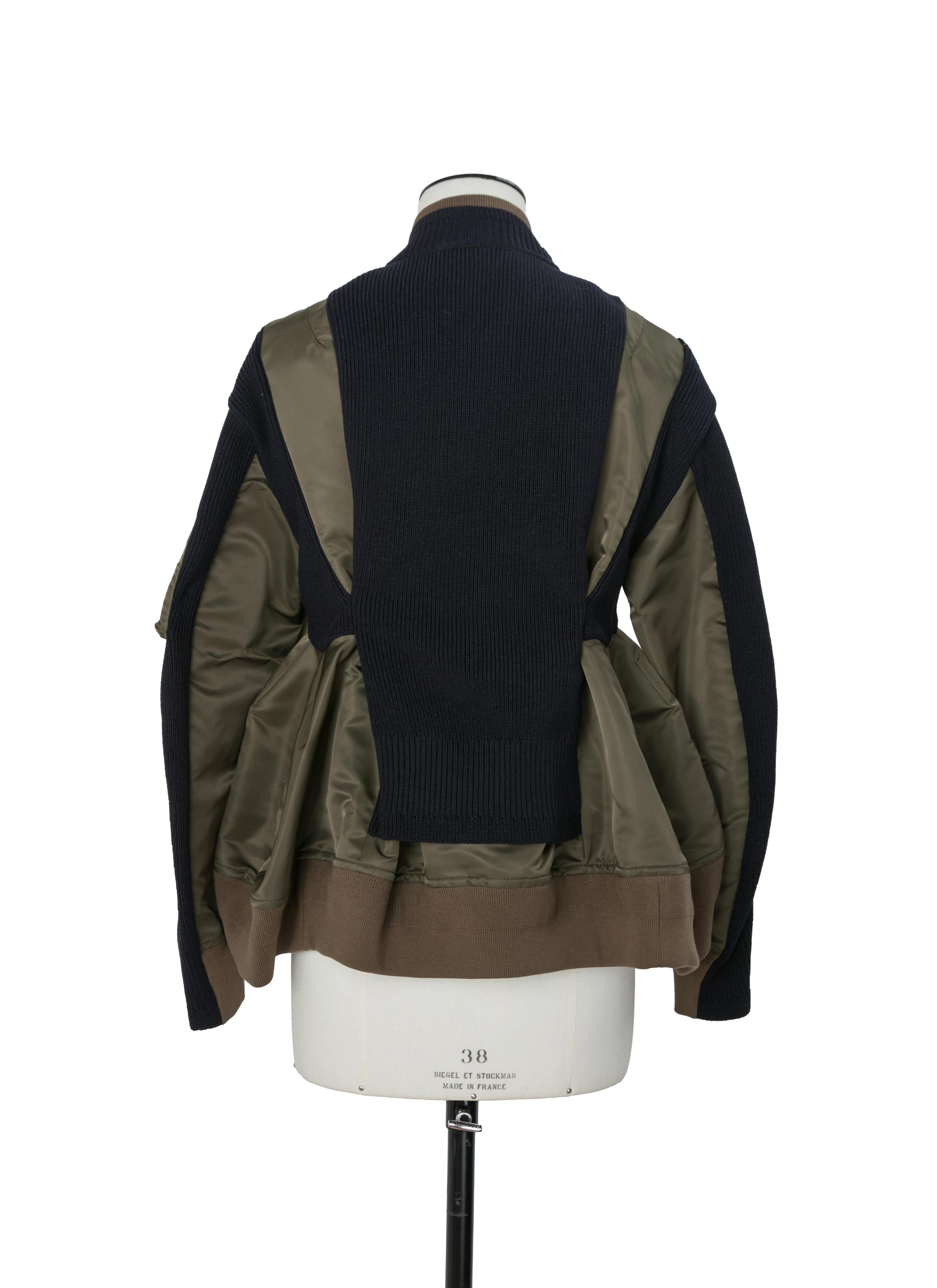 【週末セール】★sacai★ Nylon Twill Blouson サイズ1 Nylon Twill x Knit Blouson | sacai Official Store サカイ オフィシャル