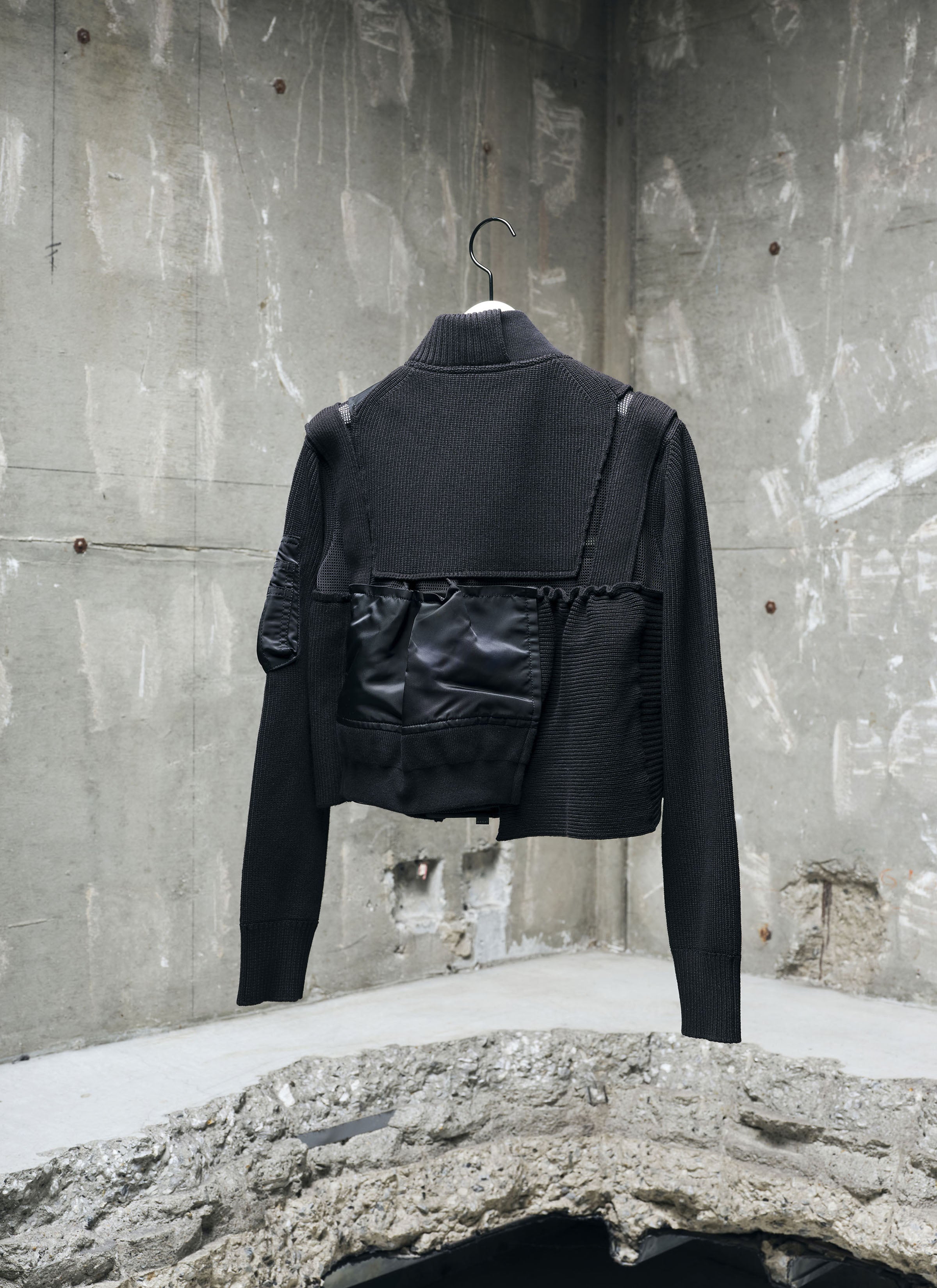 Nylon Twill x Knit Blouson