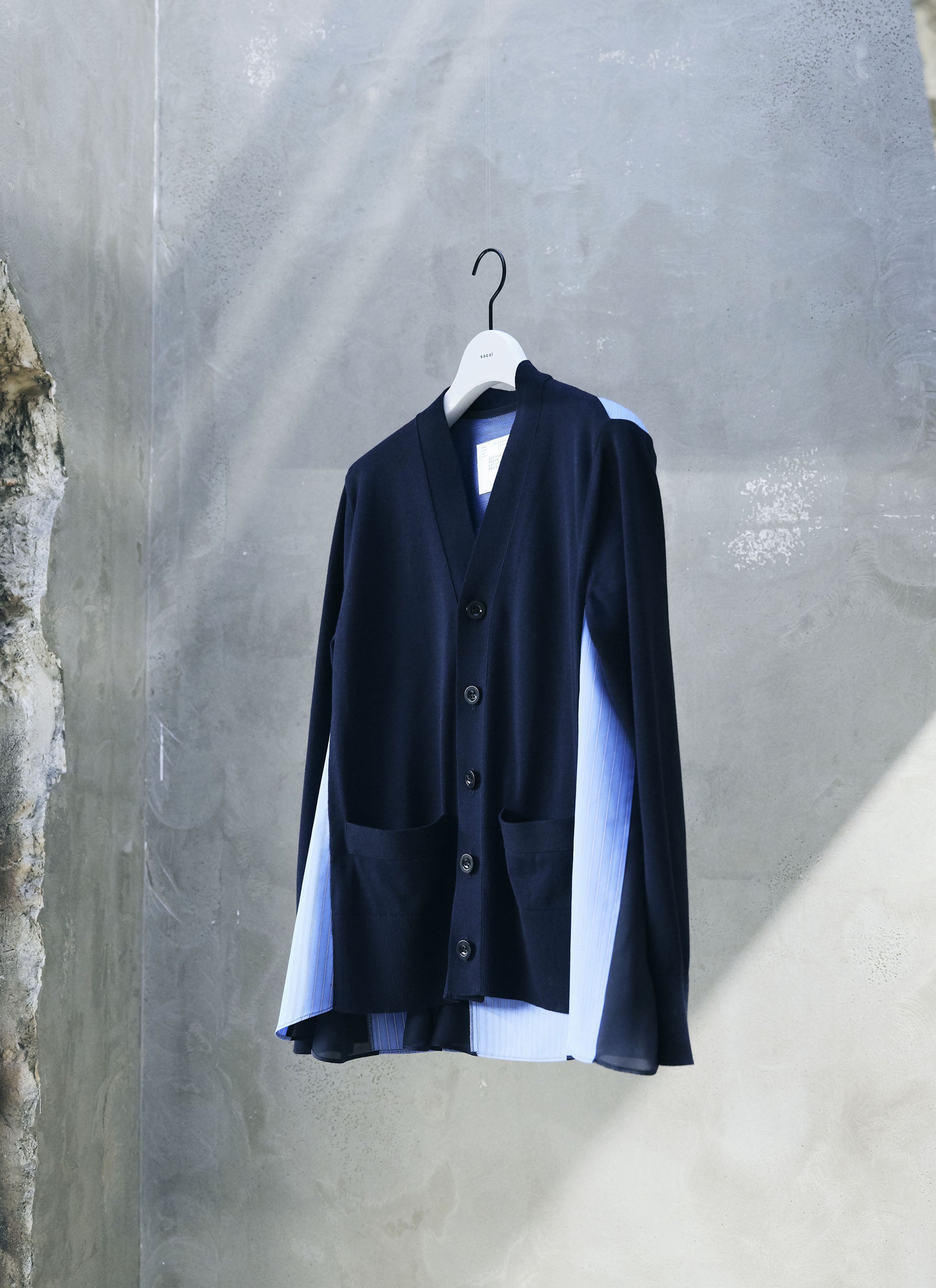 Poplin x Cotton Knit Cardigan | sacai Official Store サカイ