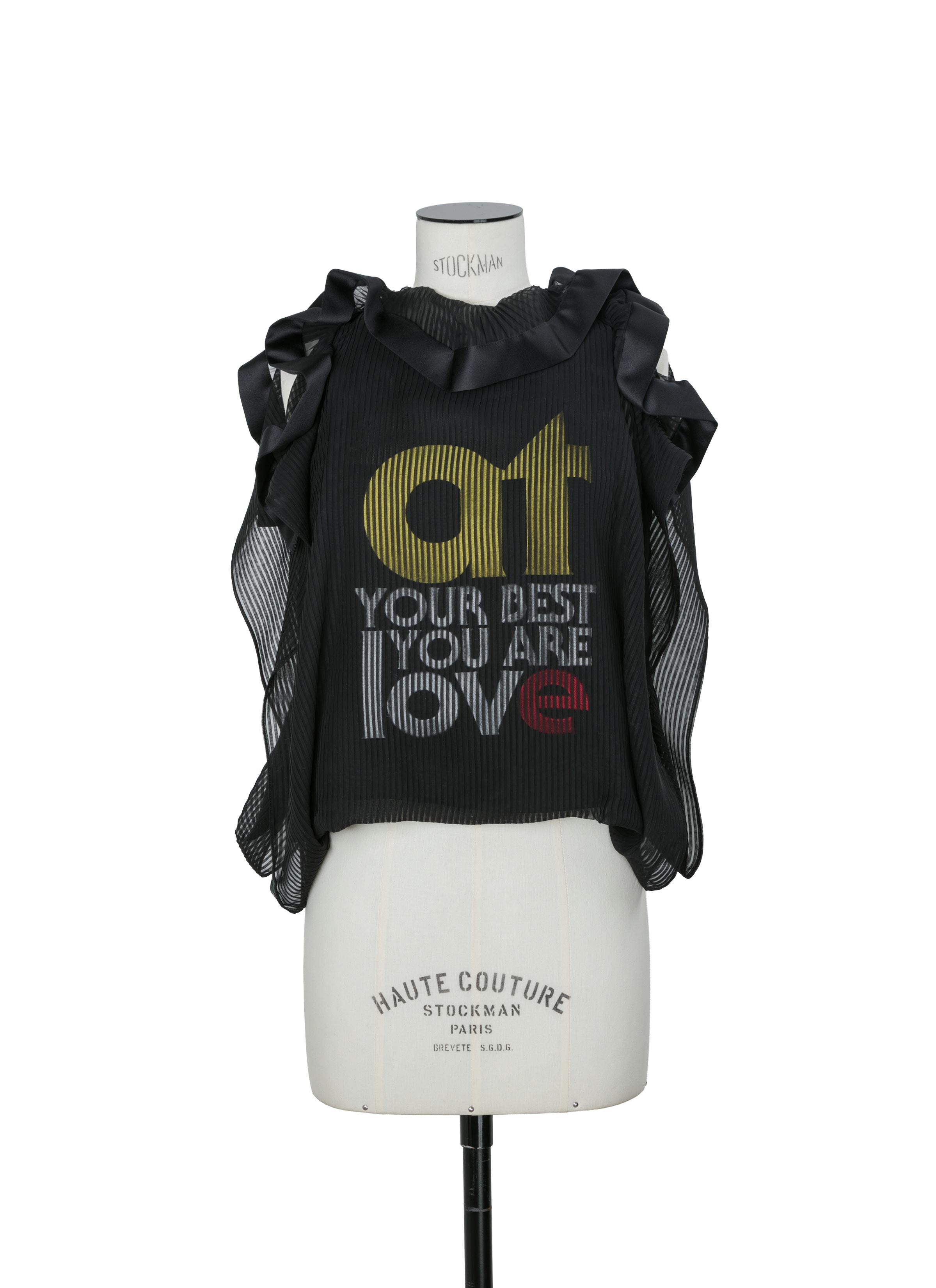 Satin x Chiffon Embroidery Pullover