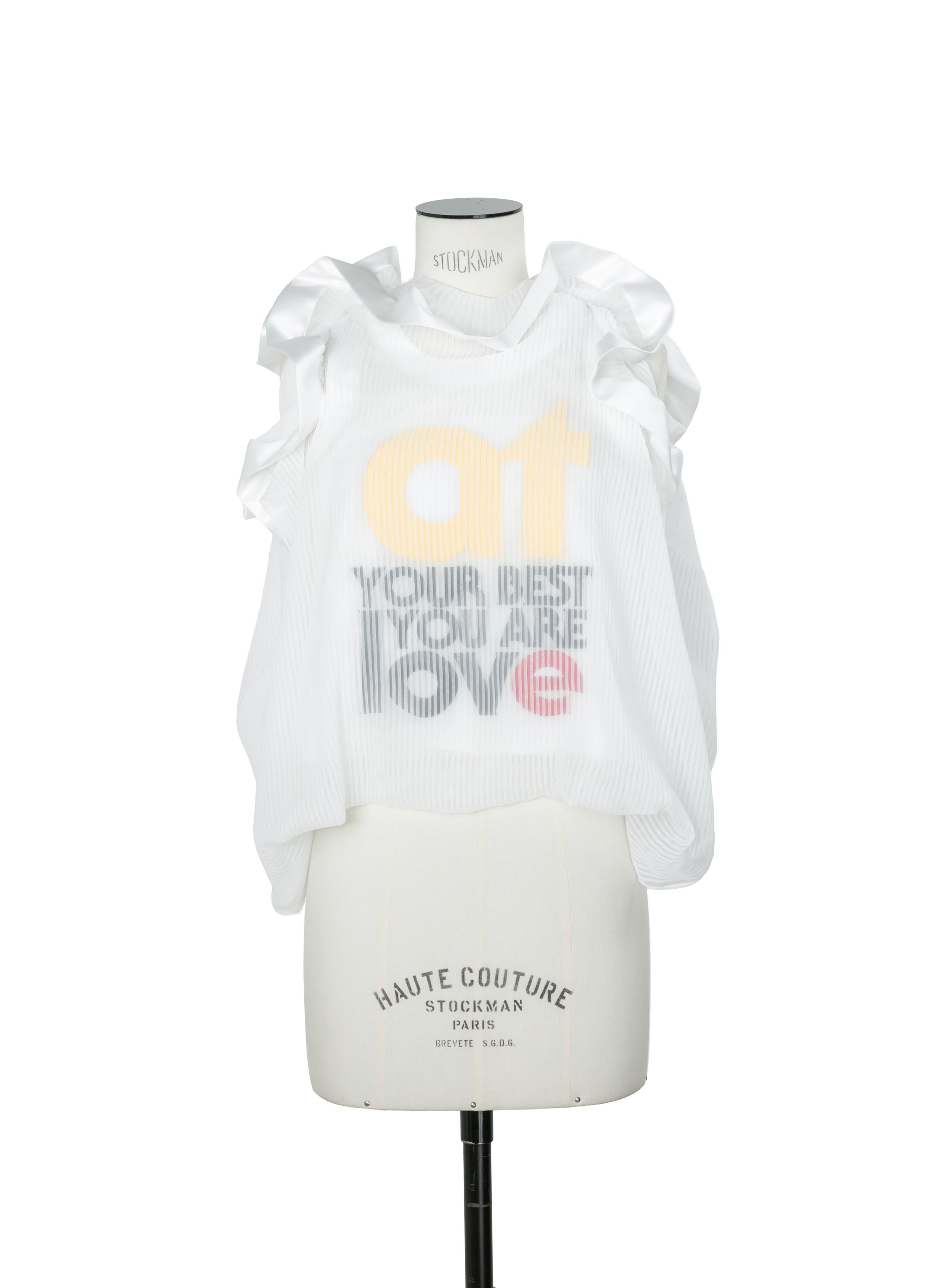 Satin x Chiffon Embroidery Pullover