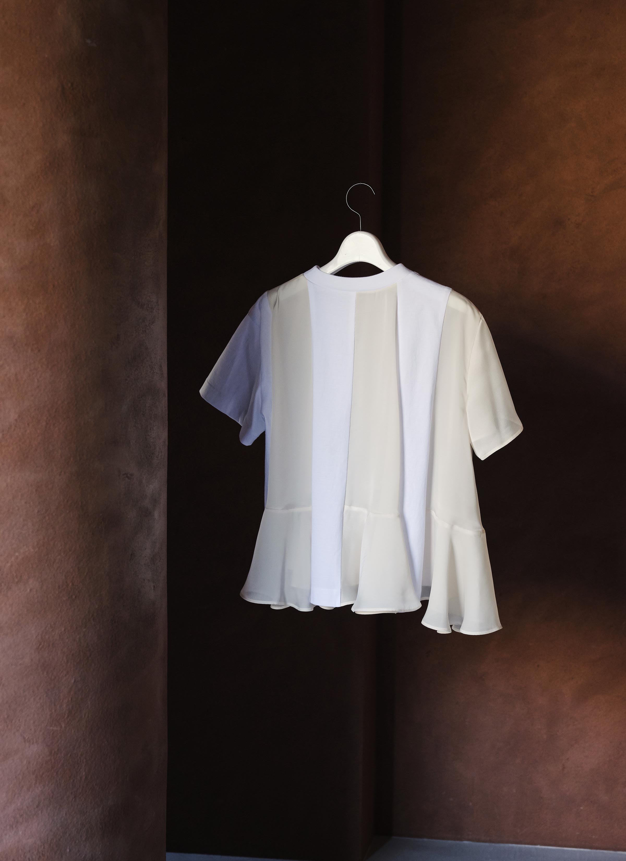 Satin x Cotton Jersey T-Shirt
