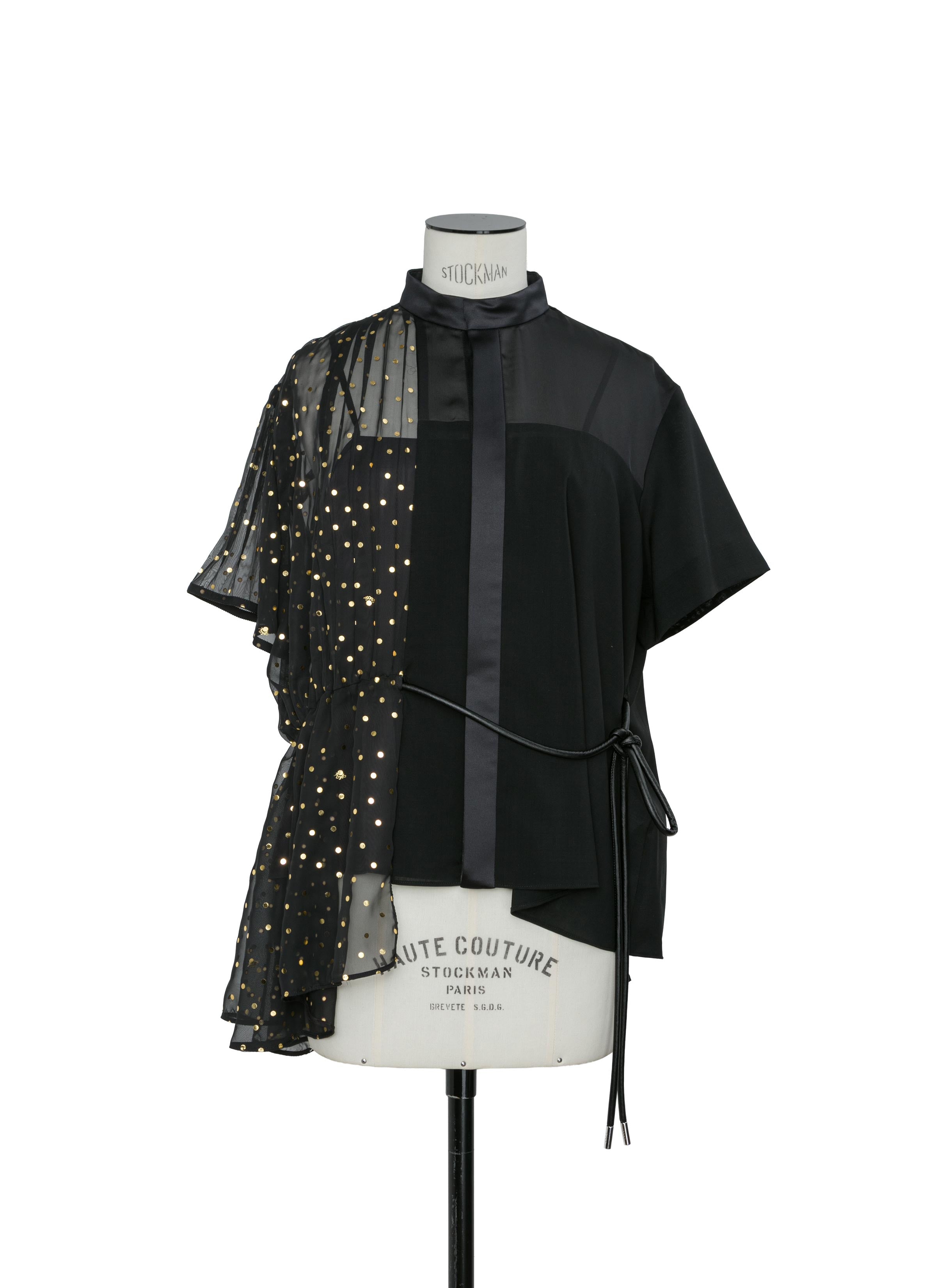 Wool Suiting x Polka Dot Blouse