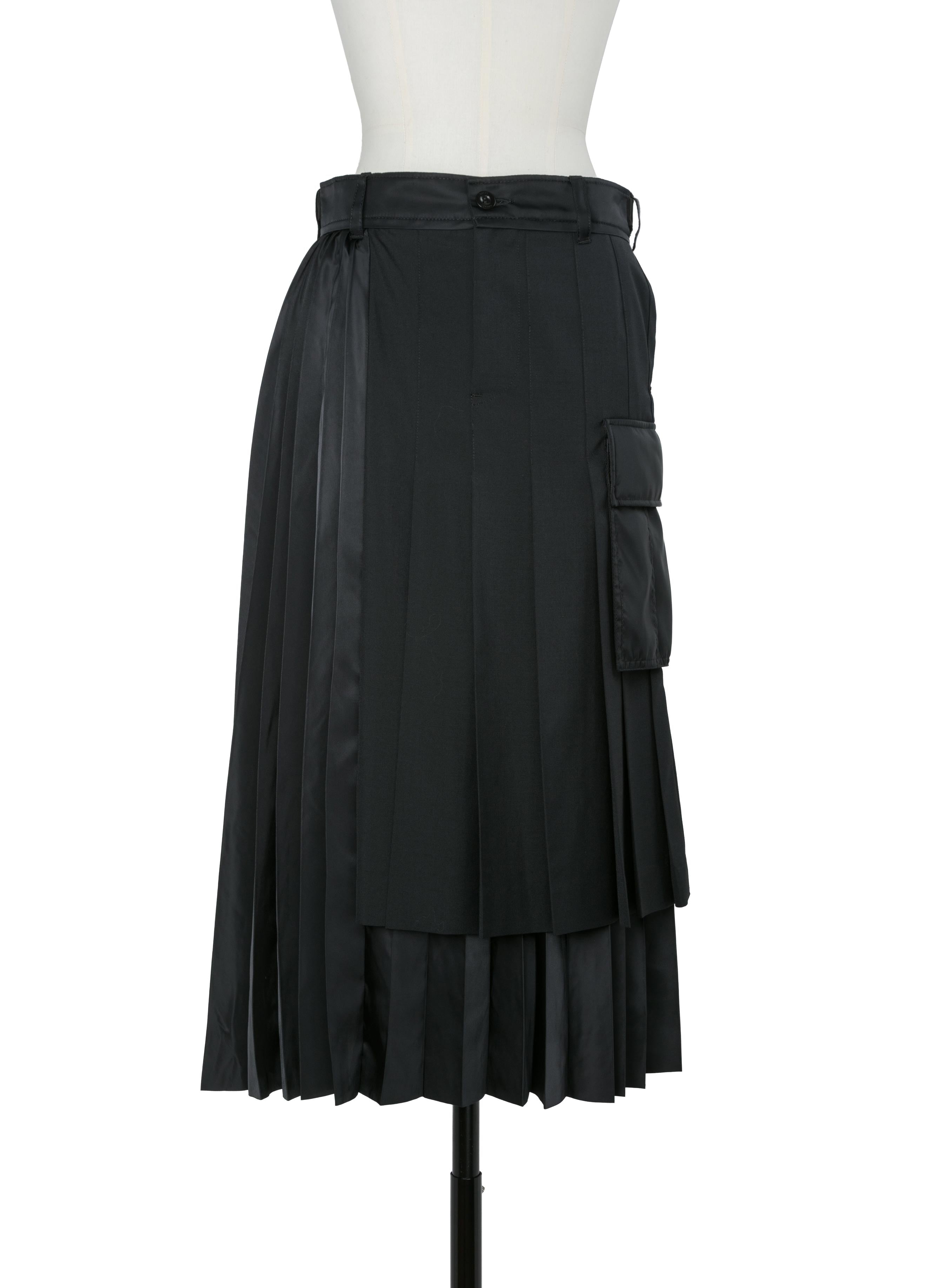 Suiting x Nylon Twill Skirt